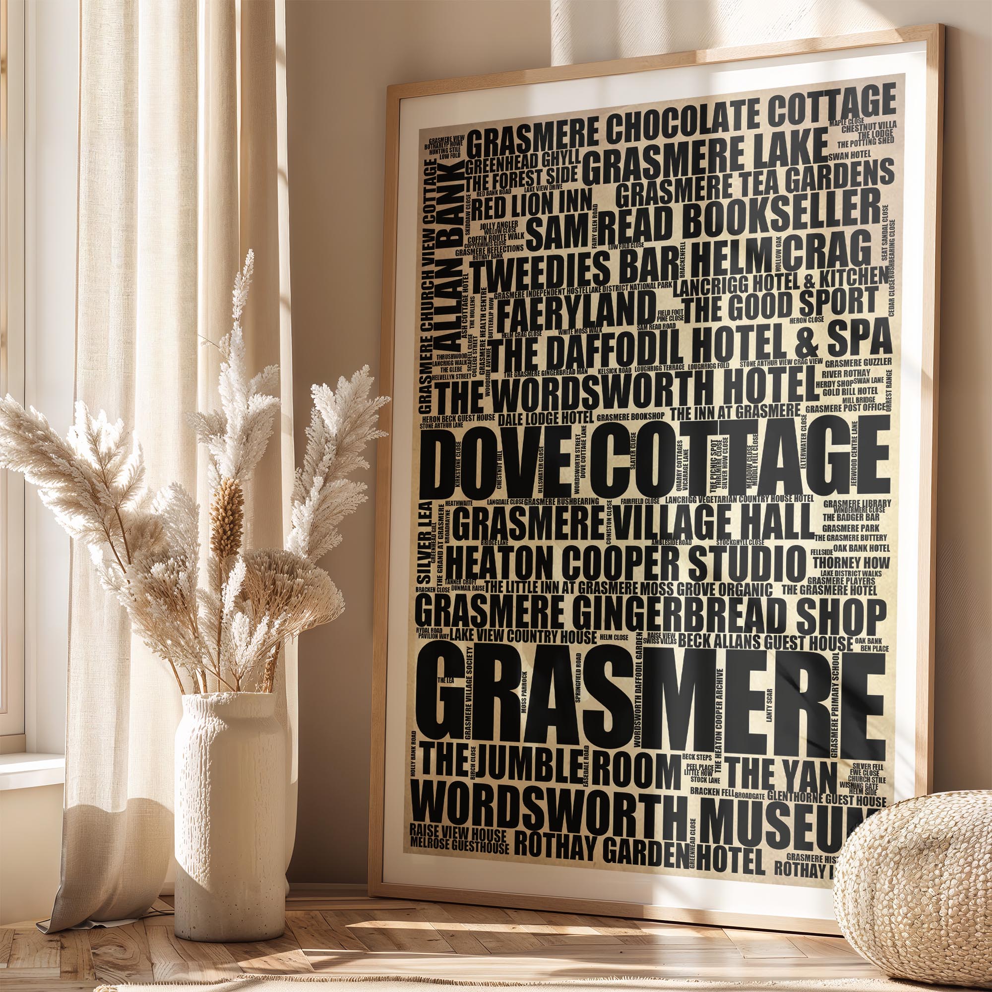 Grasmere - Premium Typographic Word Cloud Prints, Posters & Gifts