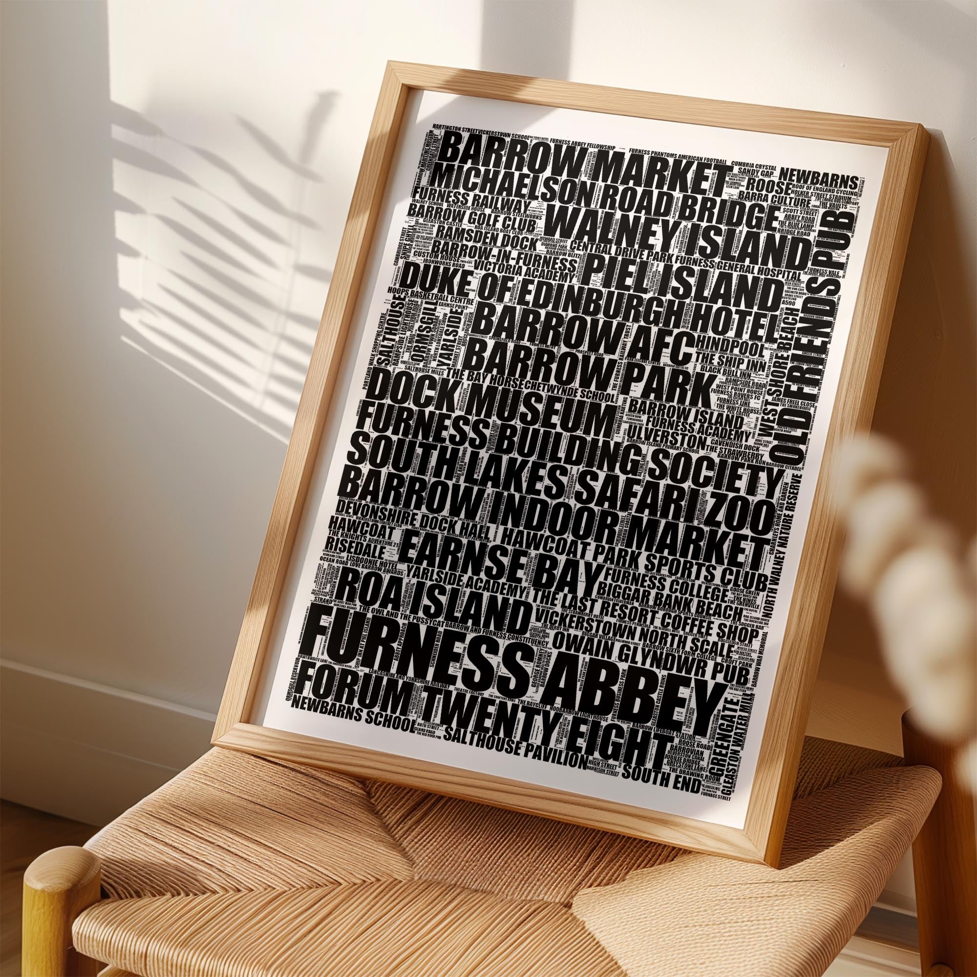 Barrow-in-Furness - Premium Typographic Word Cloud Prints, Posters & Gifts