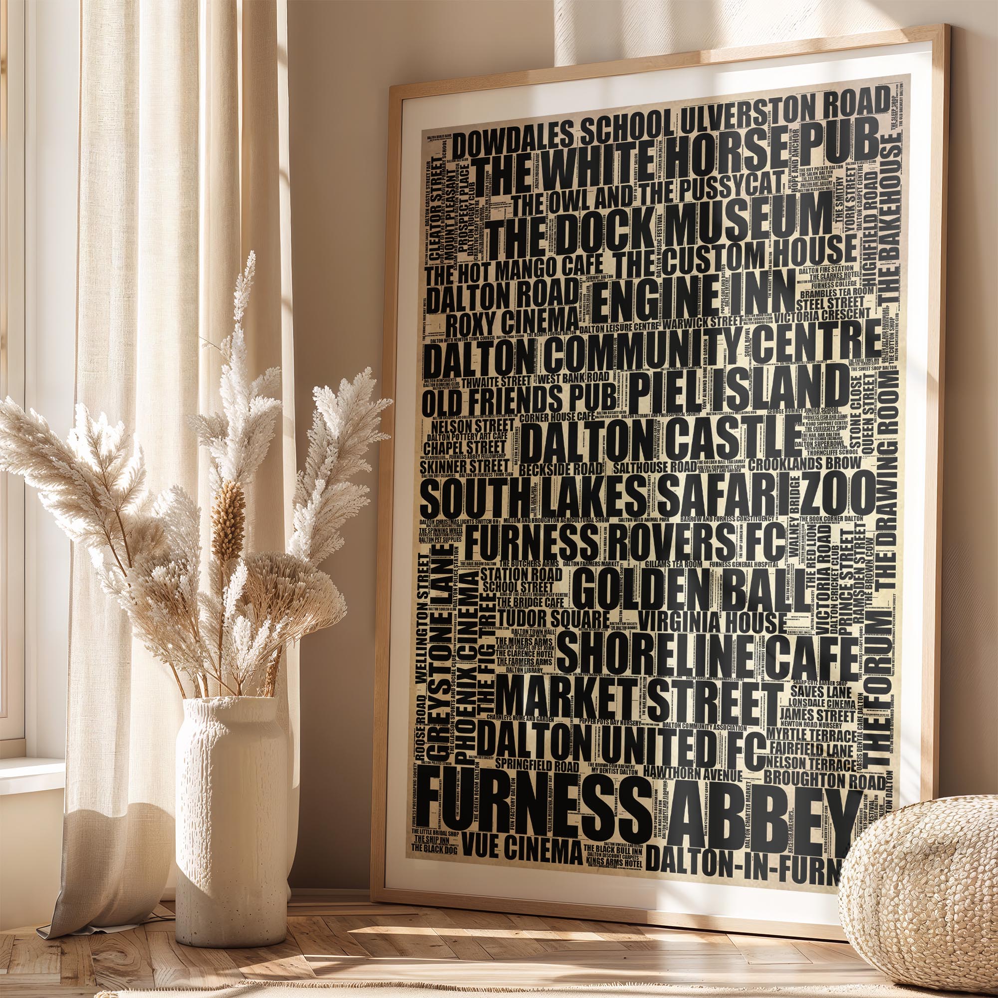 Dalton-in-Furness - Premium Typographic Word Cloud Prints, Posters & Gifts