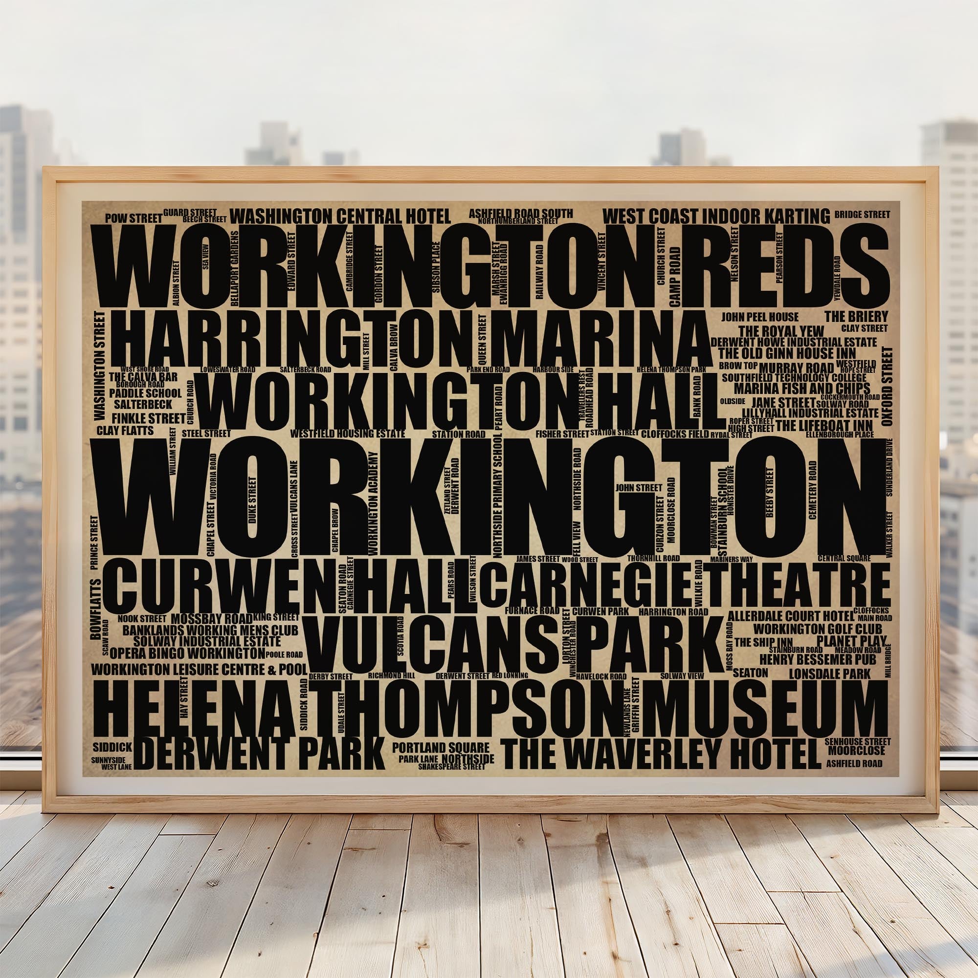 Workington - Premium Typographic Word Cloud Prints, Posters & Gifts