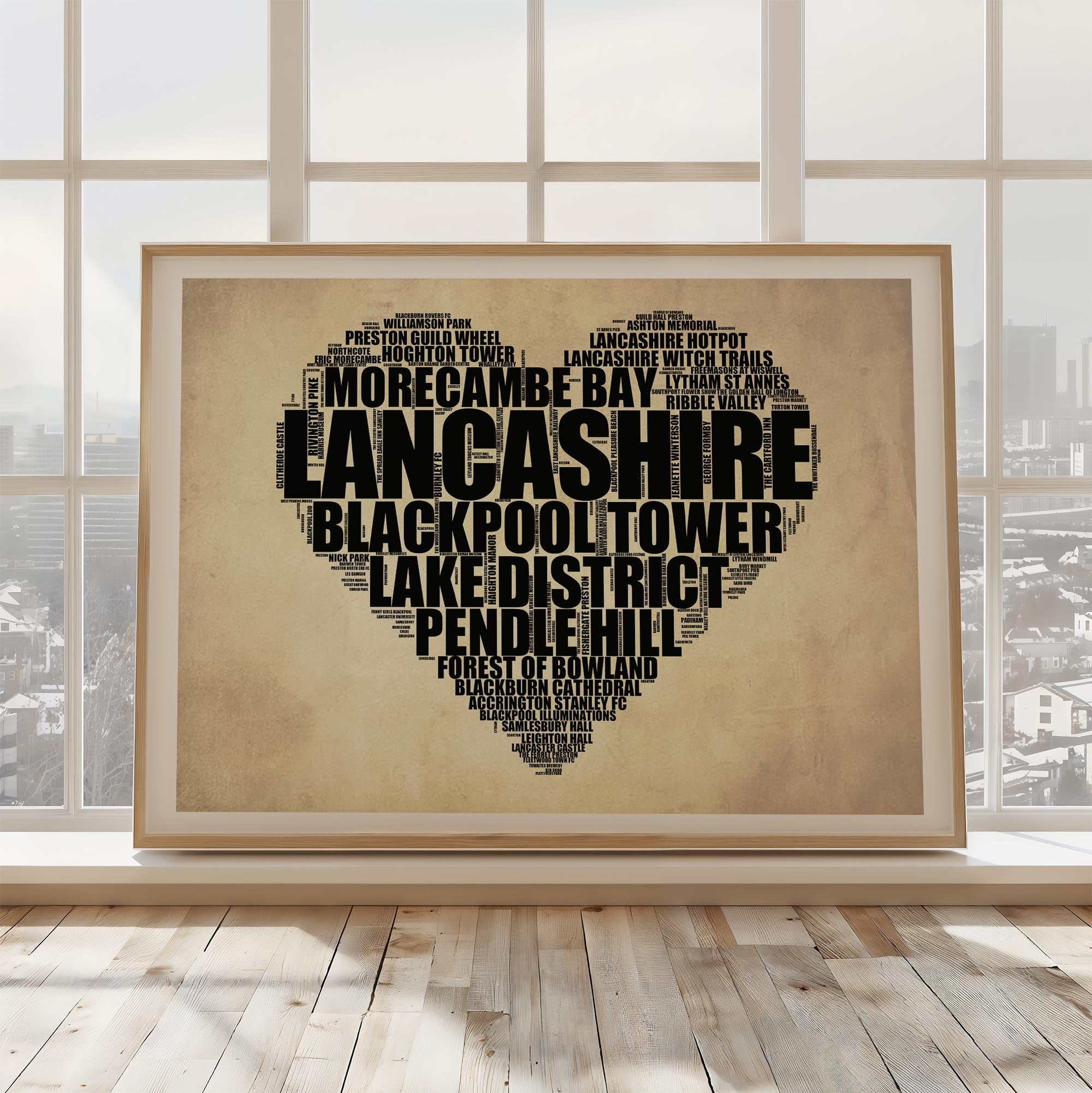 Lancashire - Premium Typographic Word Cloud Prints, Posters & Gifts