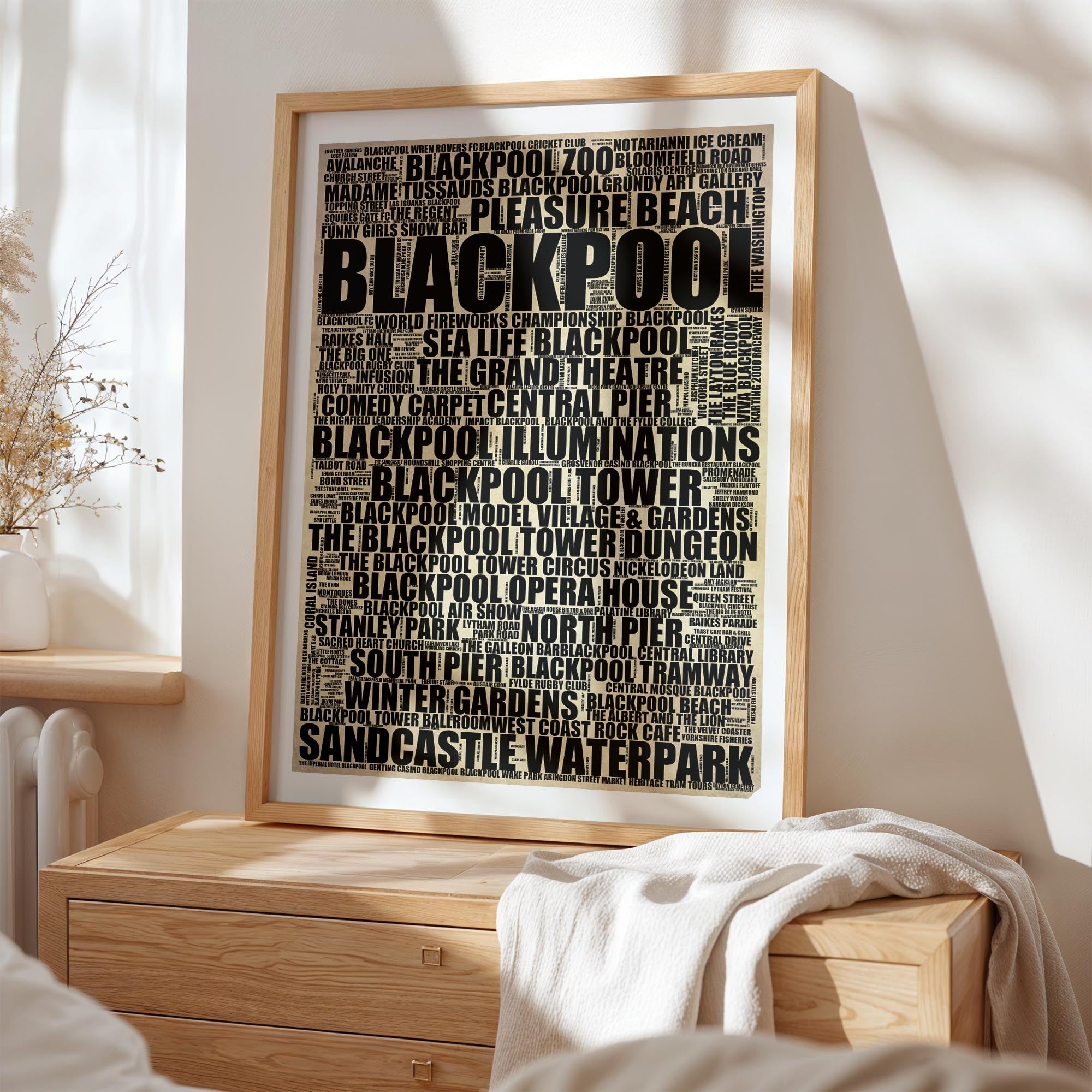 Blackpool - Premium Typographic Word Cloud Prints, Posters & Gifts