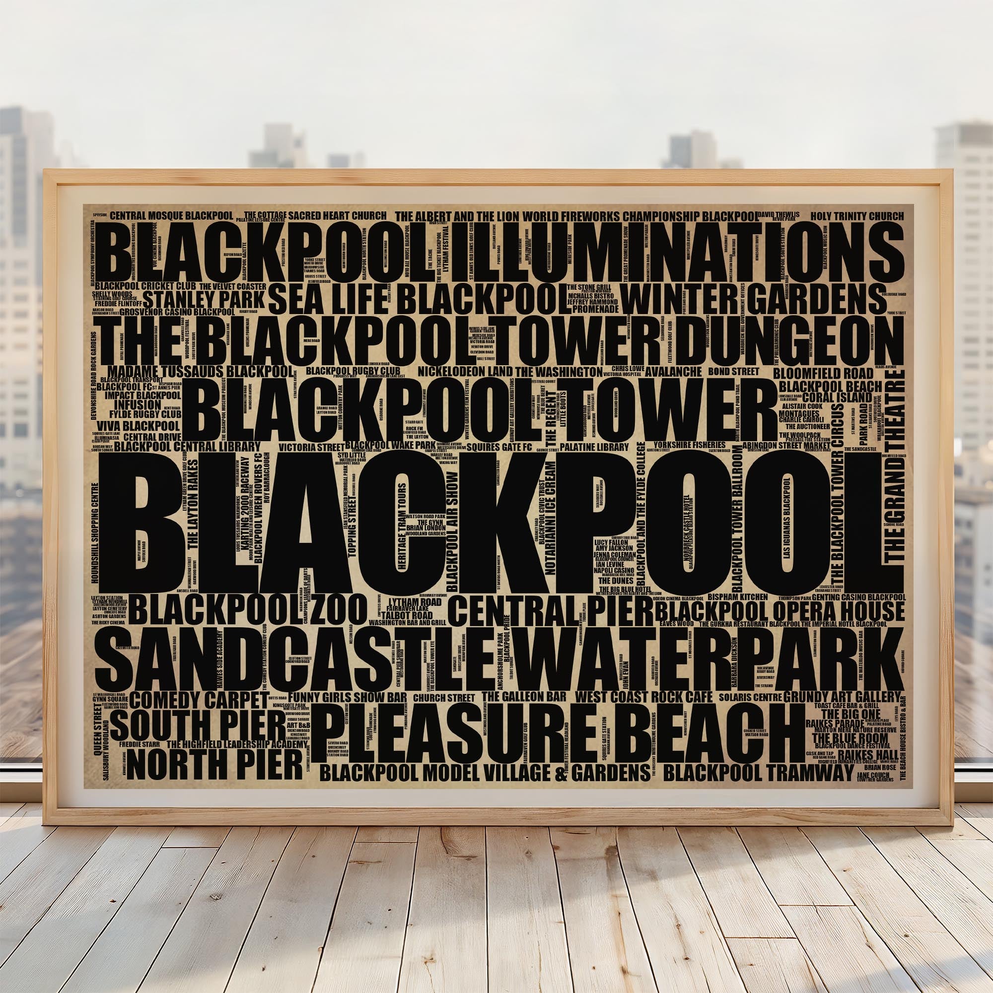 Blackpool - Premium Typographic Word Cloud Prints, Posters & Gifts