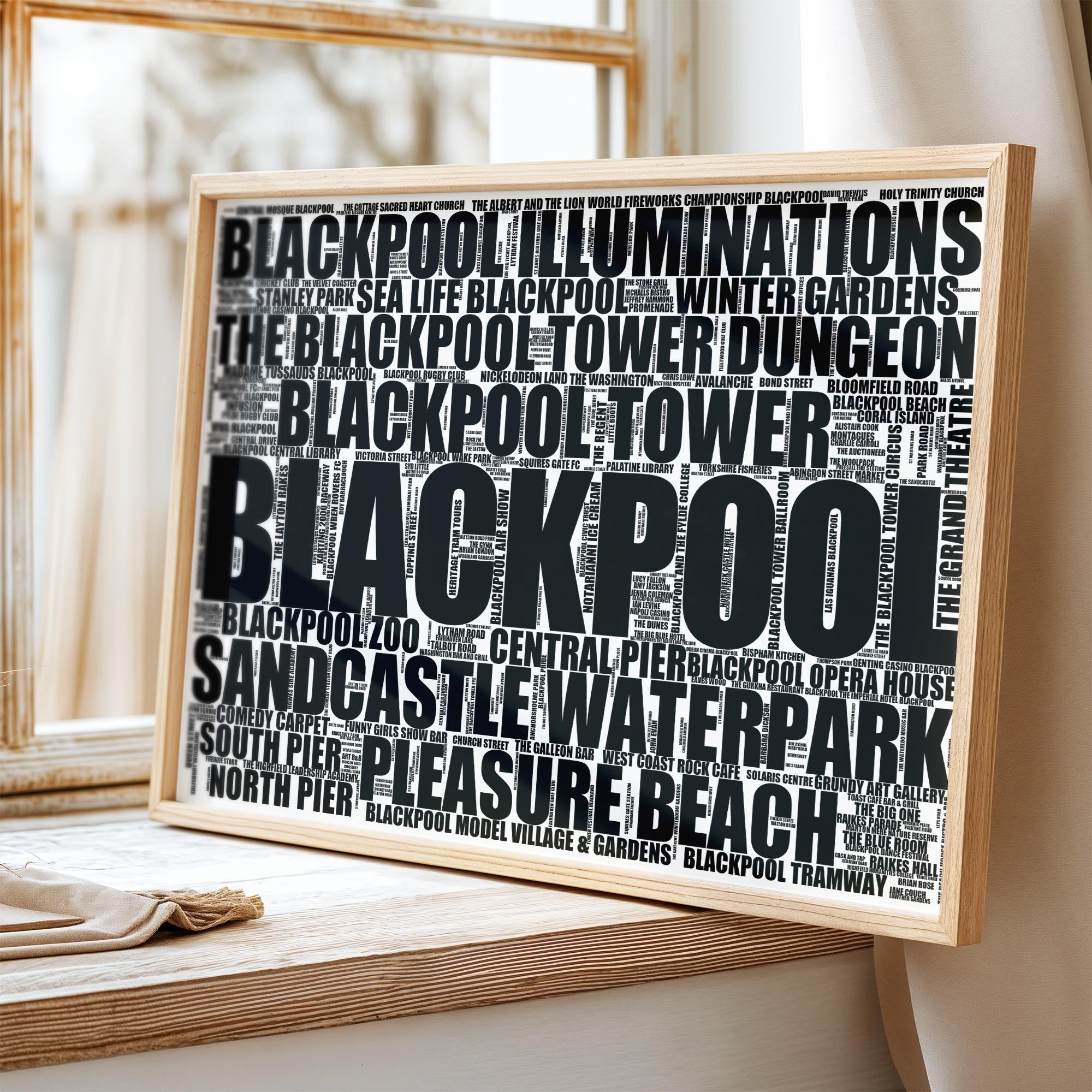 Blackpool - Premium Typographic Word Cloud Prints, Posters & Gifts