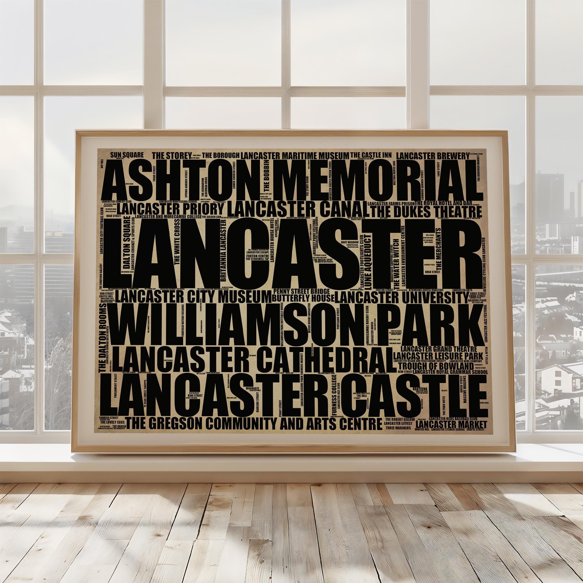 Lancaster - Premium Typographic Word Cloud Prints, Posters & Gifts