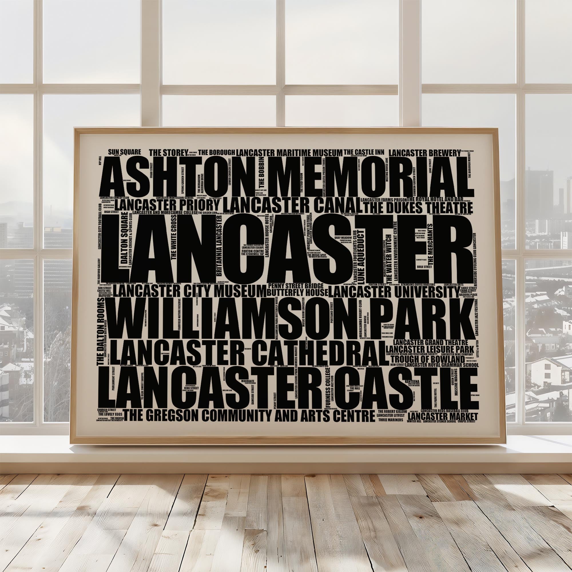 Lancaster - Premium Typographic Word Cloud Prints, Posters & Gifts