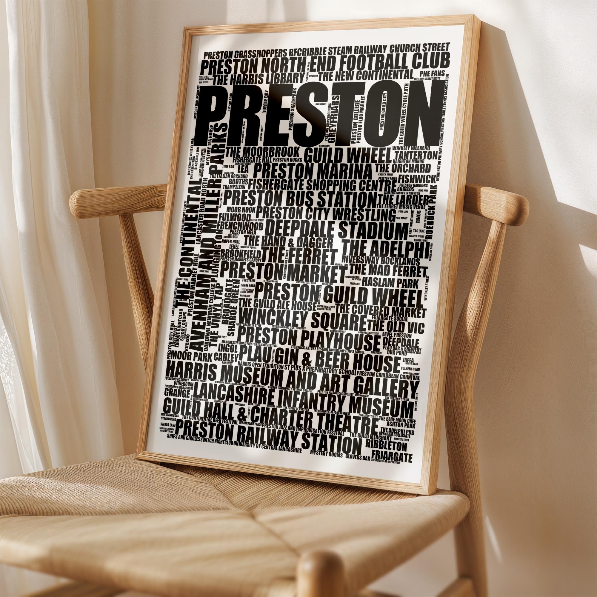 Preston - Premium Typographic Word Cloud Prints, Posters & Gifts