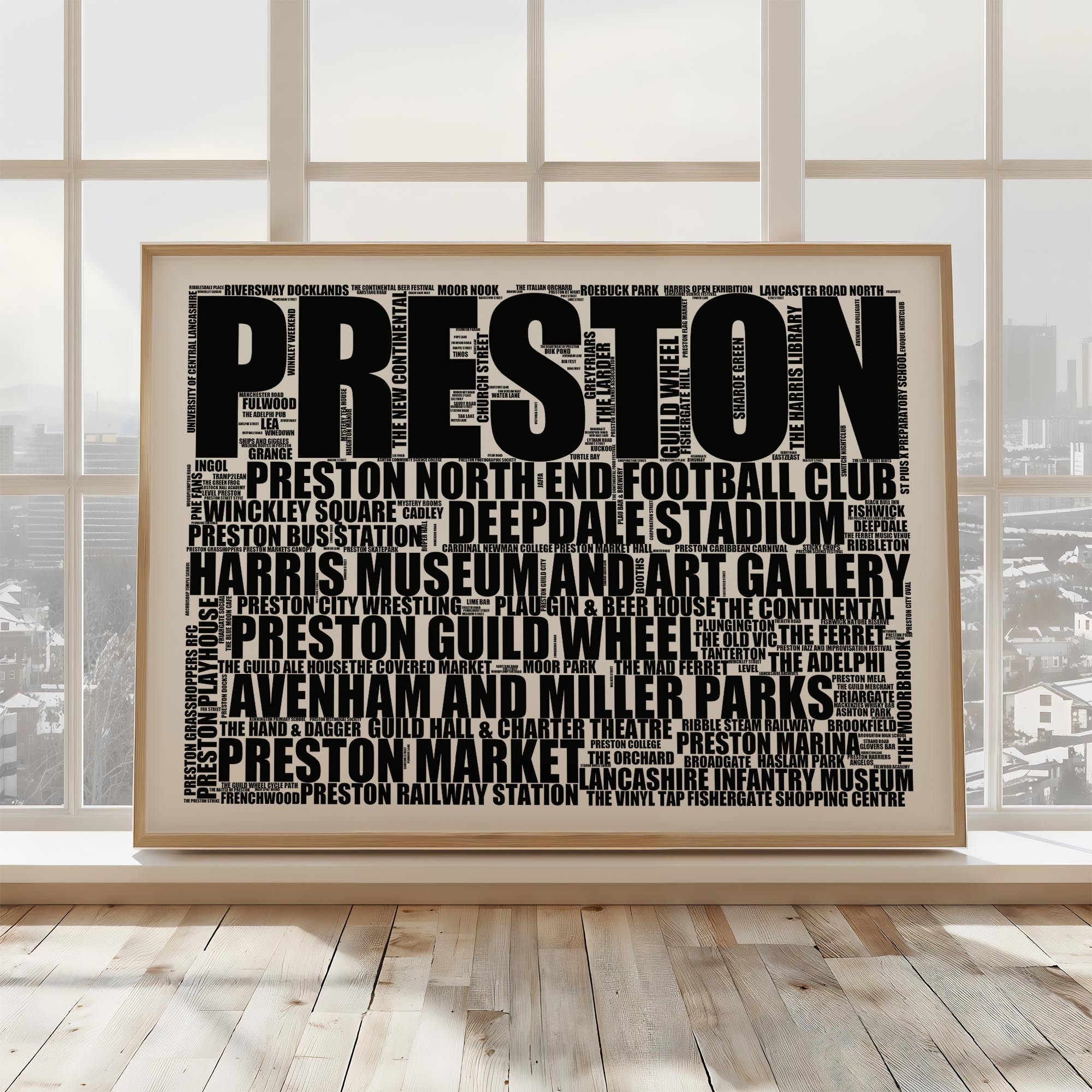 Preston - Premium Typographic Word Cloud Prints, Posters & Gifts