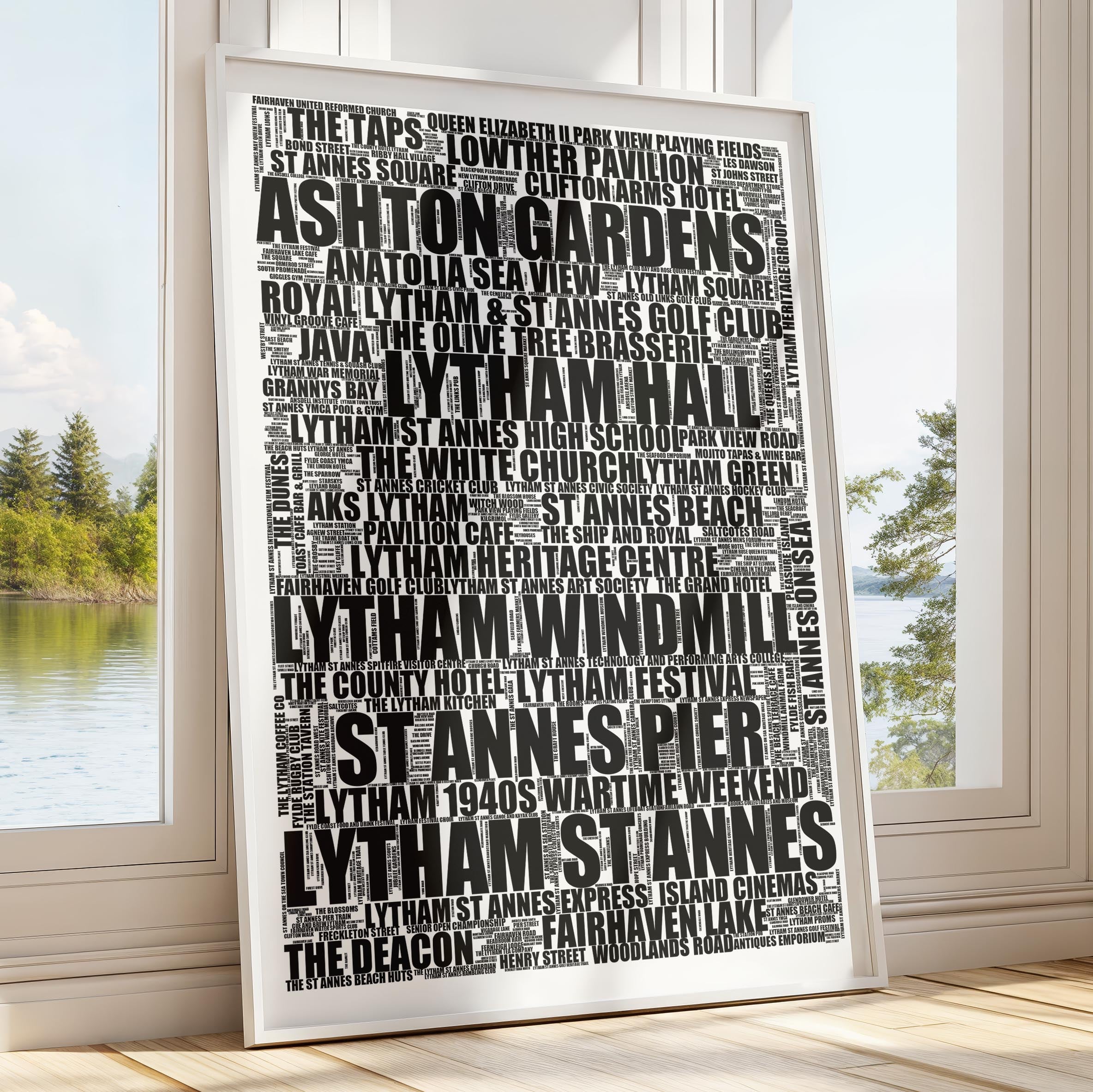 Lytham St Annes - Premium Typographic Word Cloud Prints, Posters & Gifts