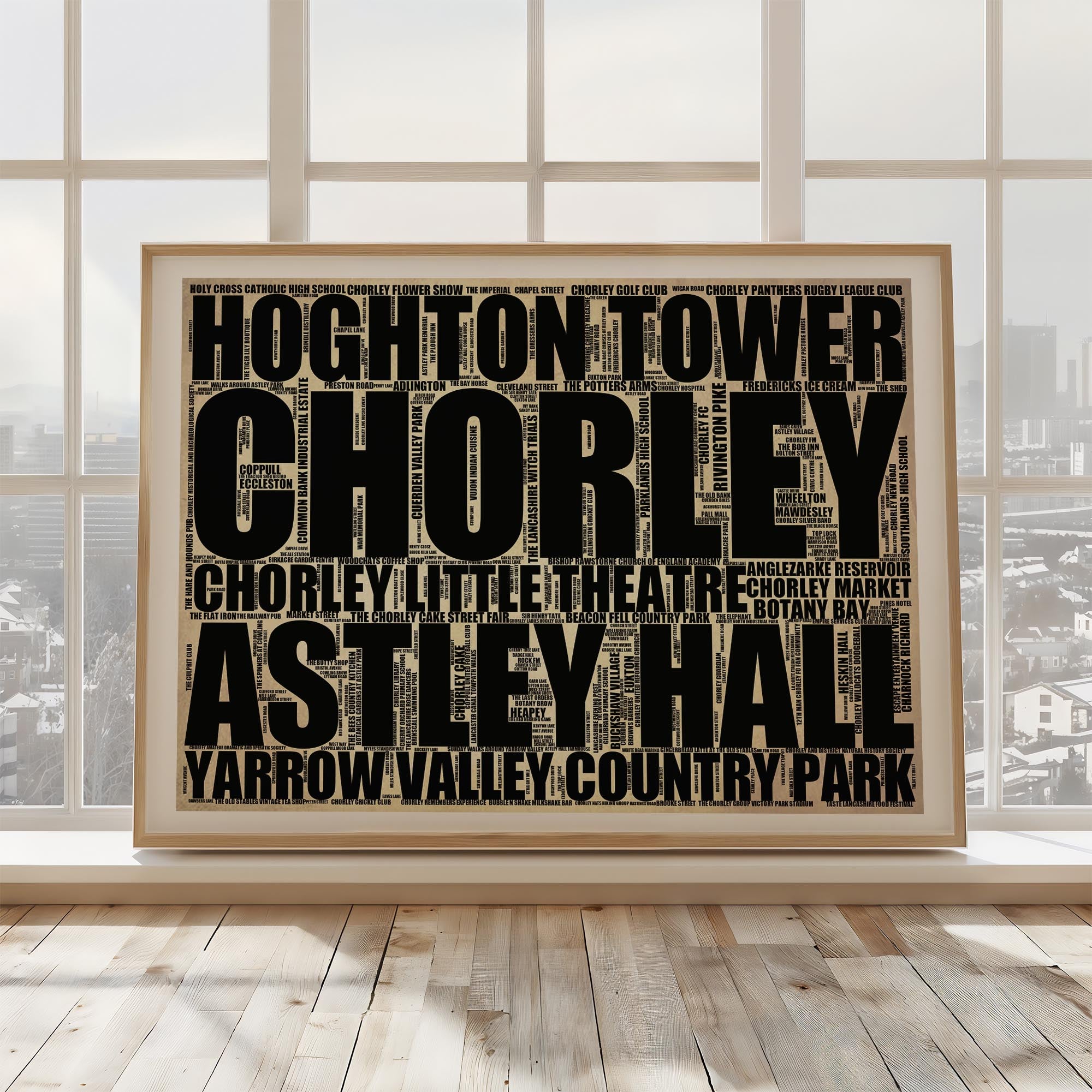 Chorley - Premium Typographic Word Cloud Prints, Posters & Gifts