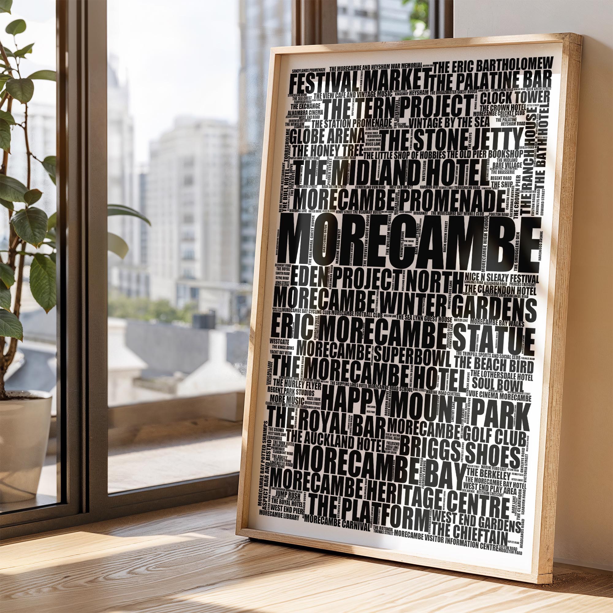 Morecambe - Premium Typographic Word Cloud Prints, Posters & Gifts