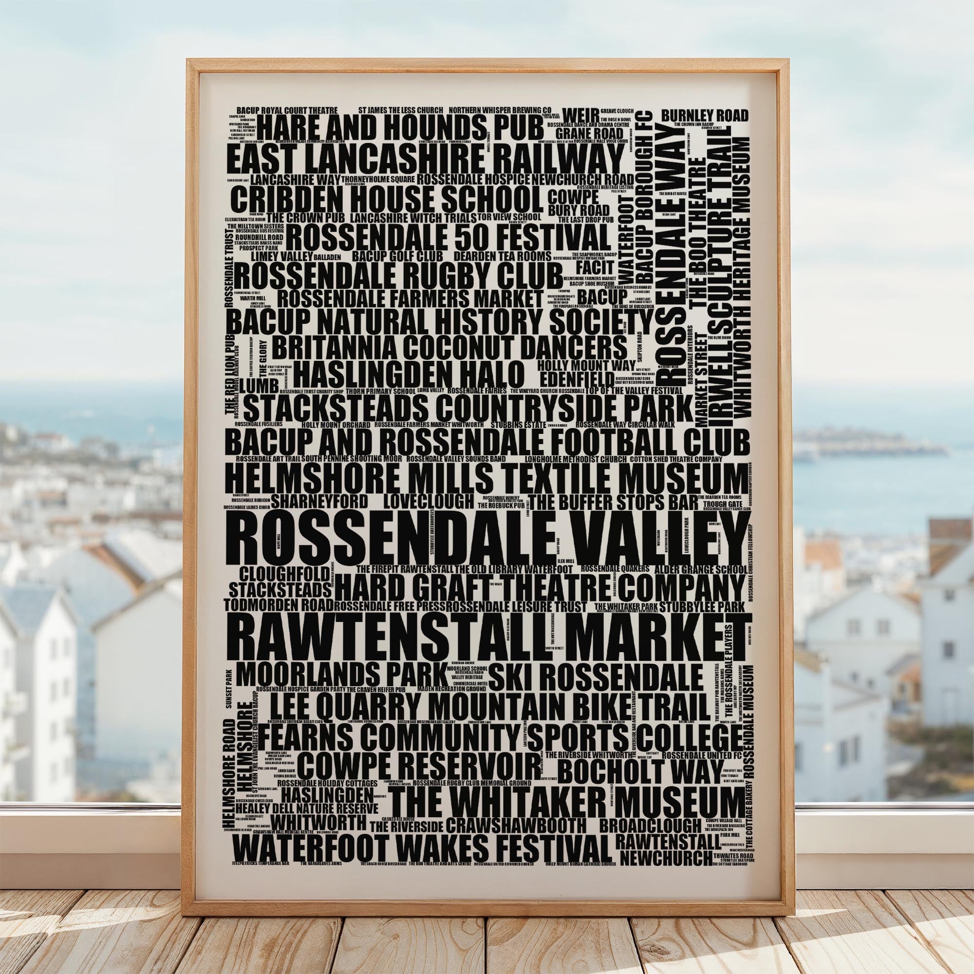 Rossendale Valley - Premium Typographic Word Cloud Prints, Posters & Gifts