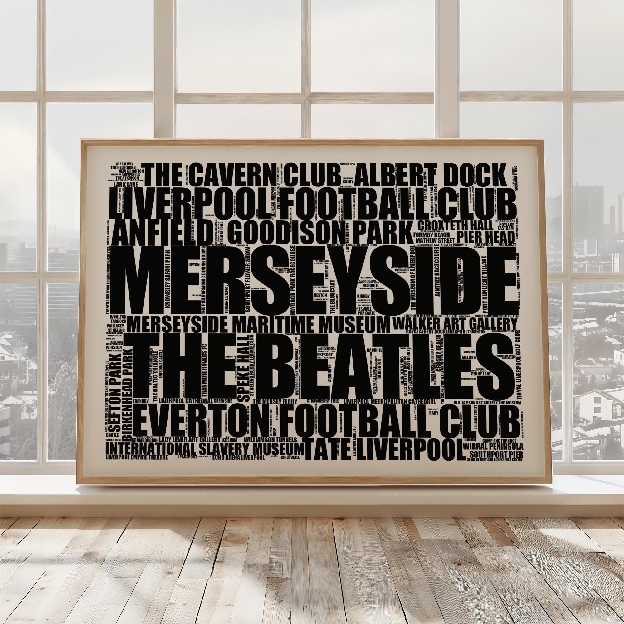 Merseyside - Premium Typographic Word Cloud Prints, Posters & Gifts
