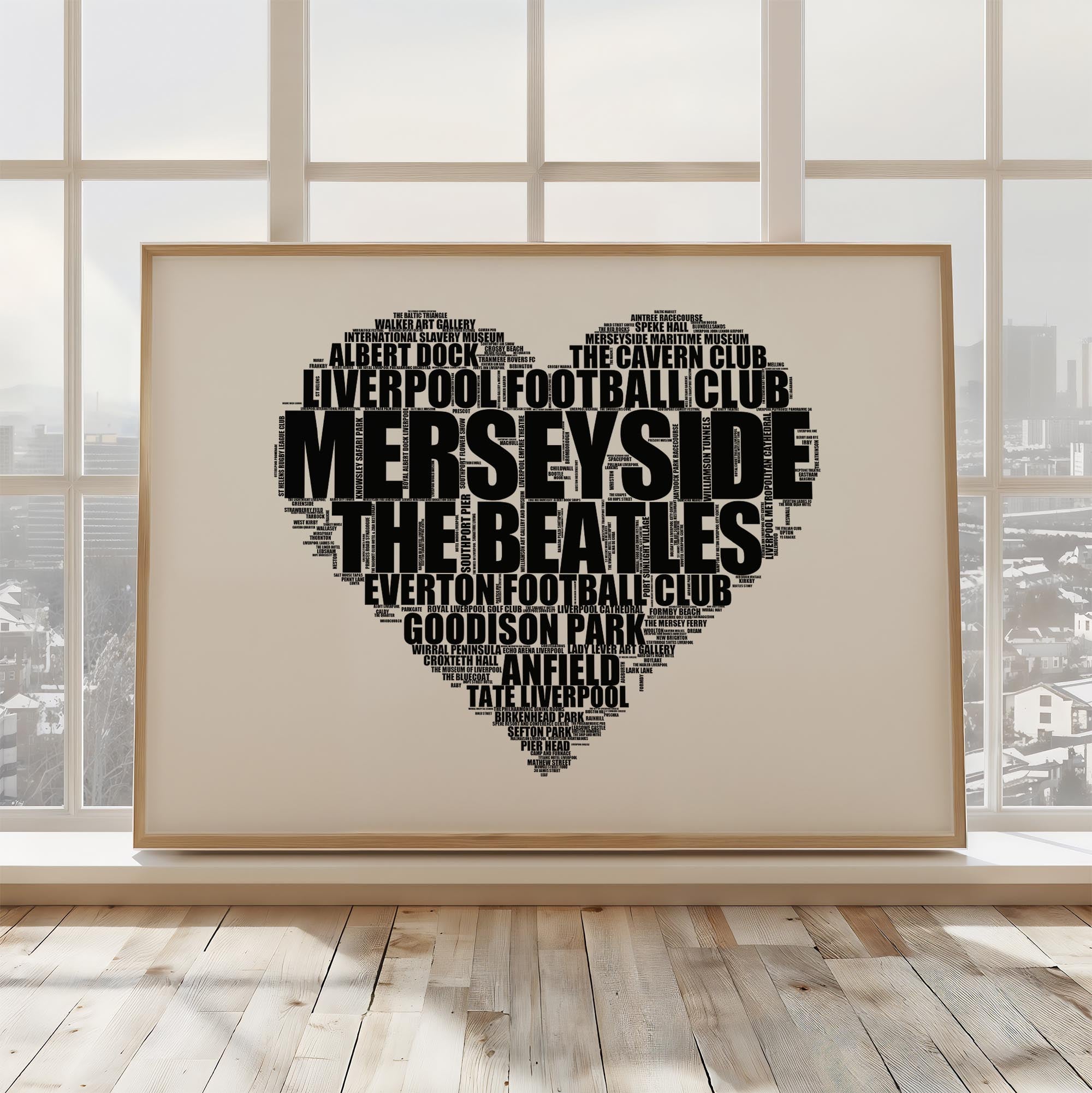 Merseyside - Premium Typographic Word Cloud Prints, Posters & Gifts