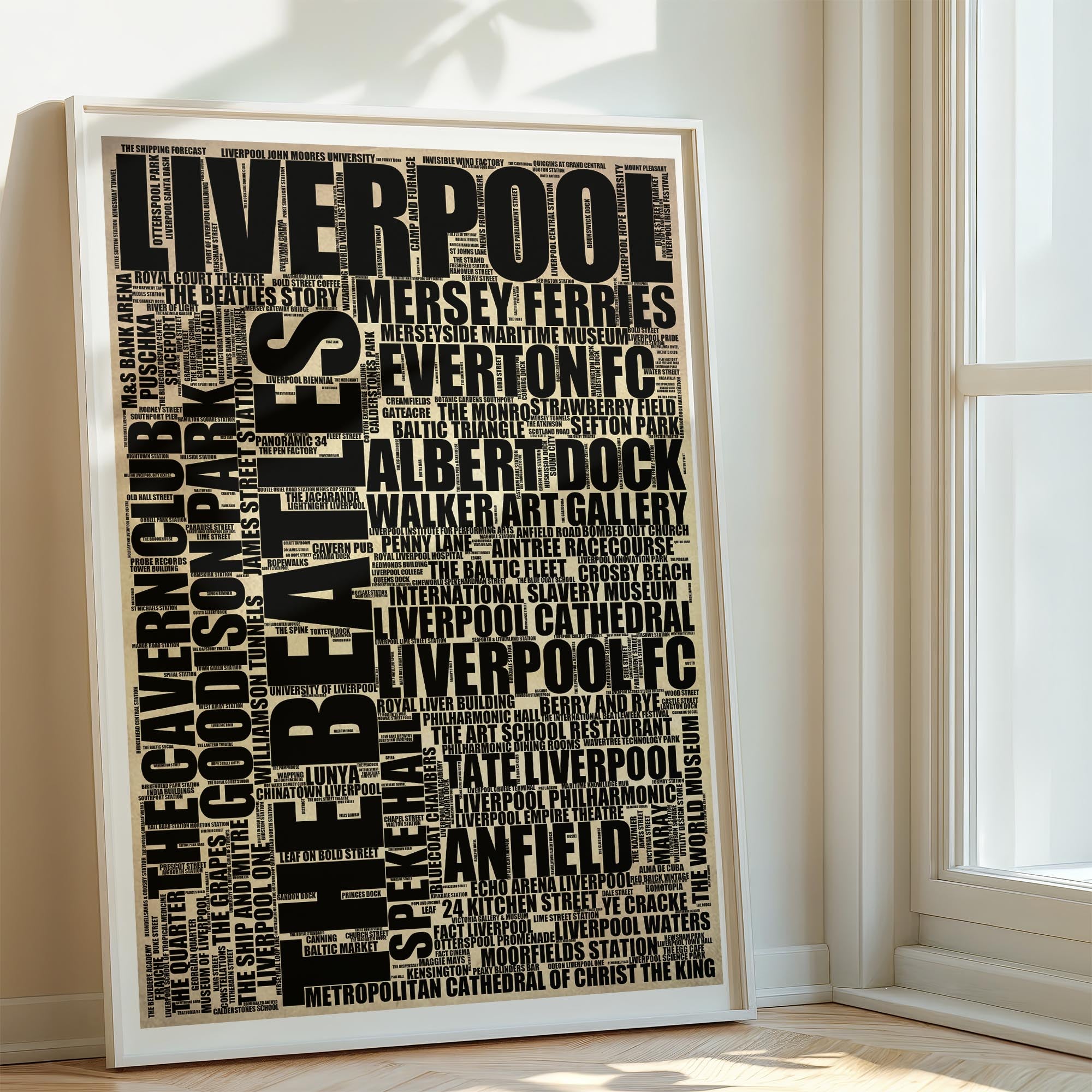 Liverpool - Premium Typographic Word Cloud Prints, Posters & Gifts