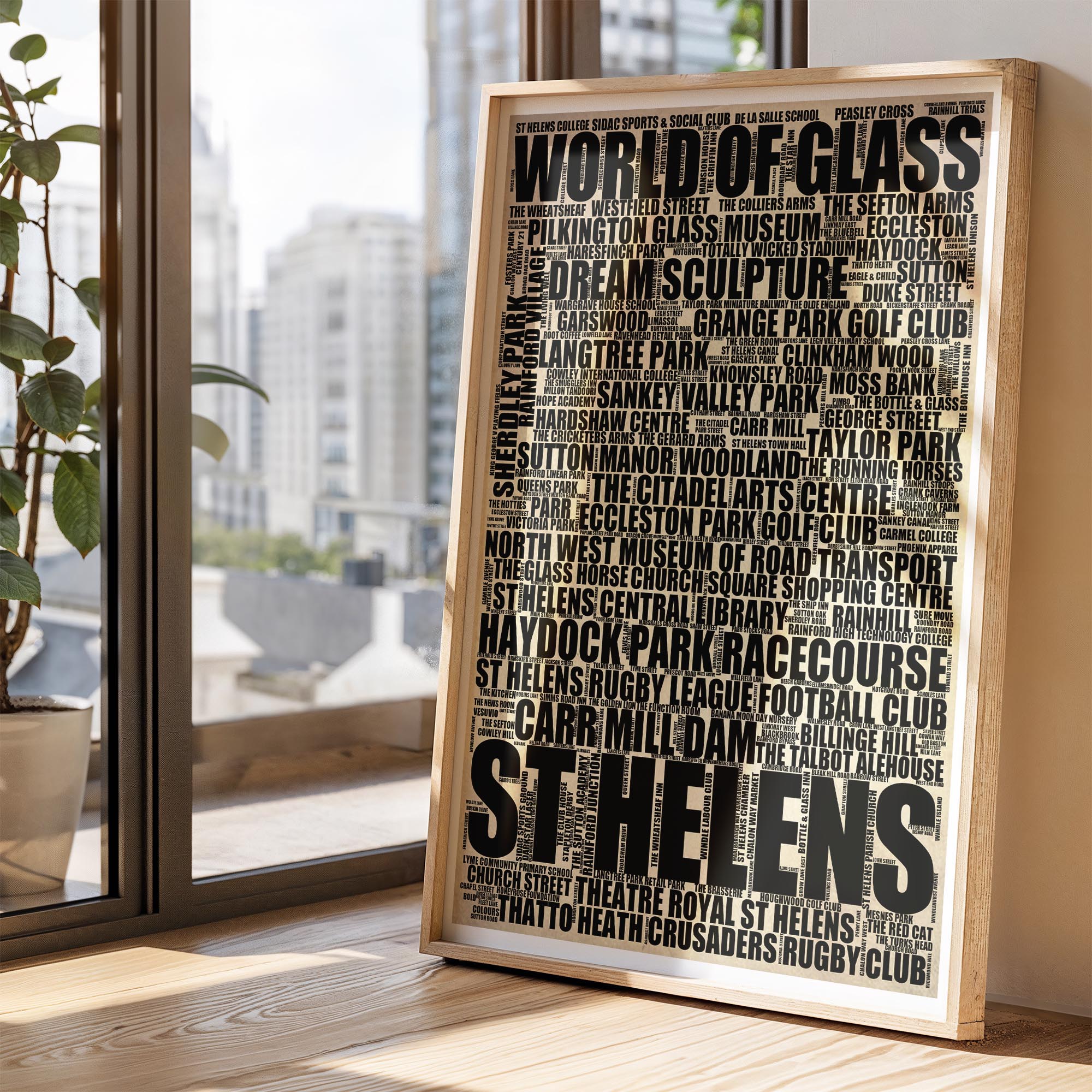 St Helens - Premium Typographic Word Cloud Prints, Posters & Gifts