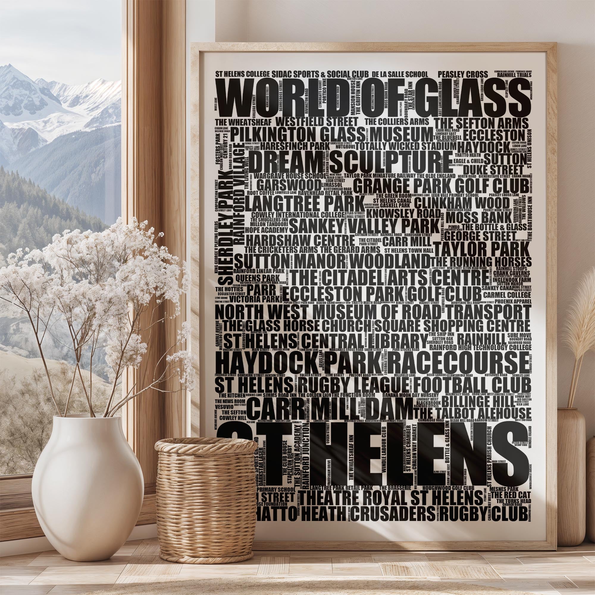 St Helens - Premium Typographic Word Cloud Prints, Posters & Gifts