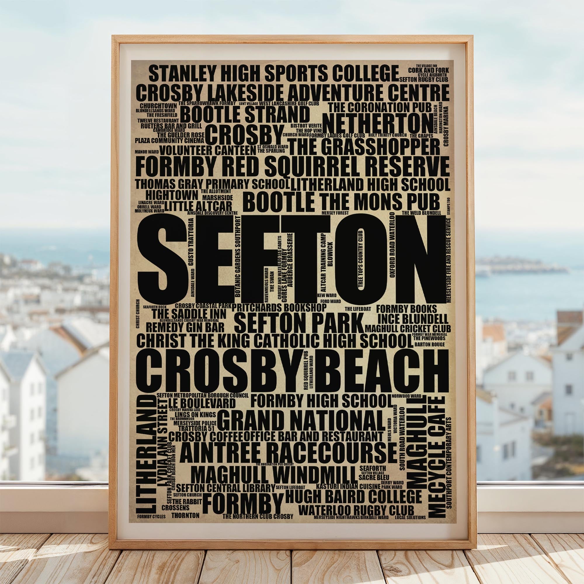 Sefton - Premium Typographic Word Cloud Prints, Posters & Gifts