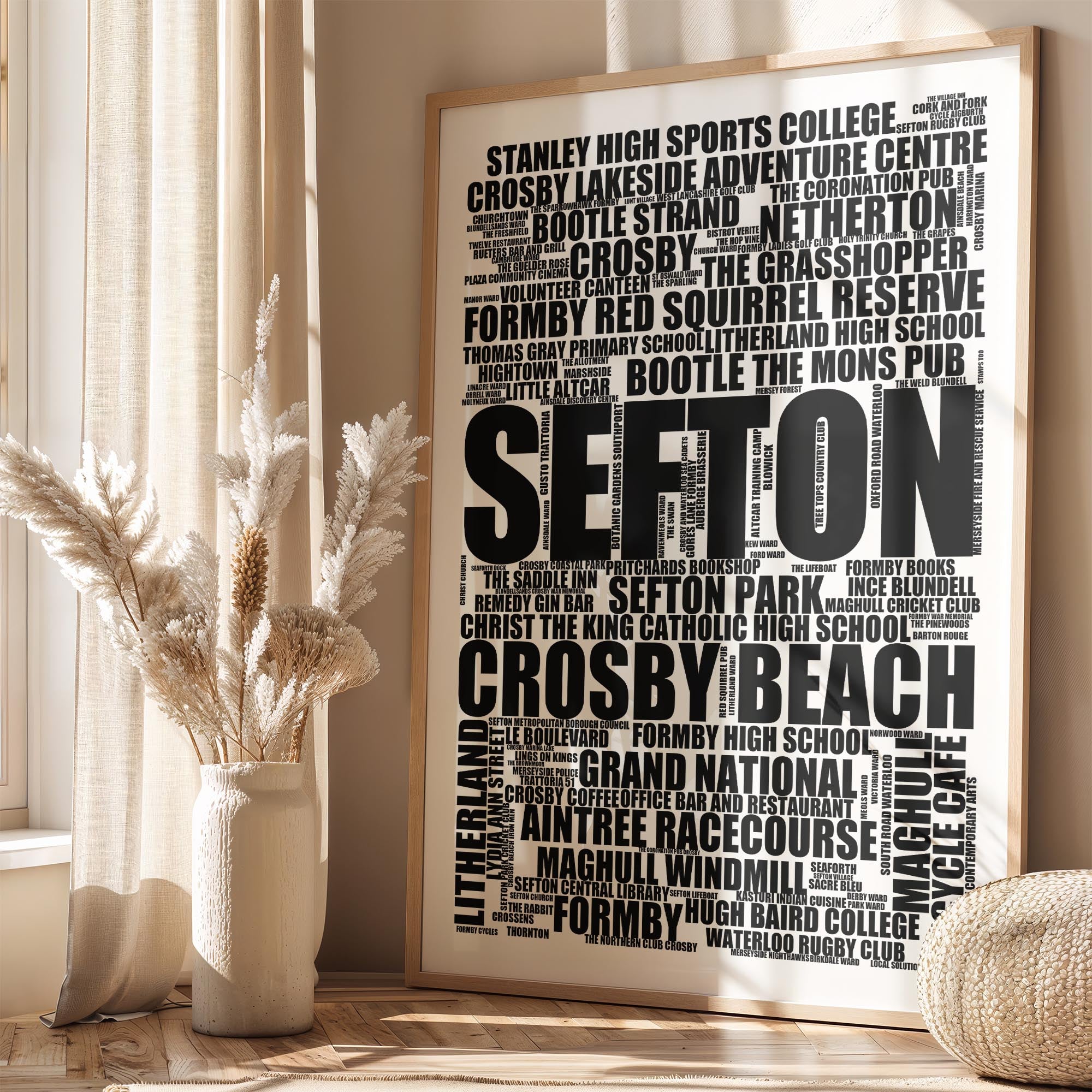 Sefton - Premium Typographic Word Cloud Prints, Posters & Gifts
