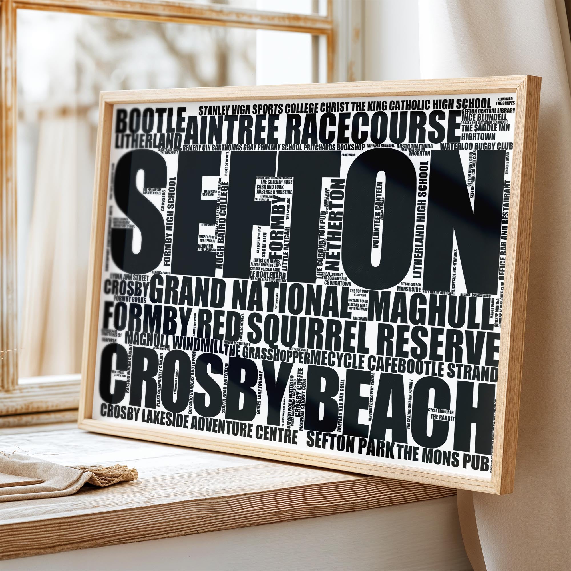 Sefton - Premium Typographic Word Cloud Prints, Posters & Gifts