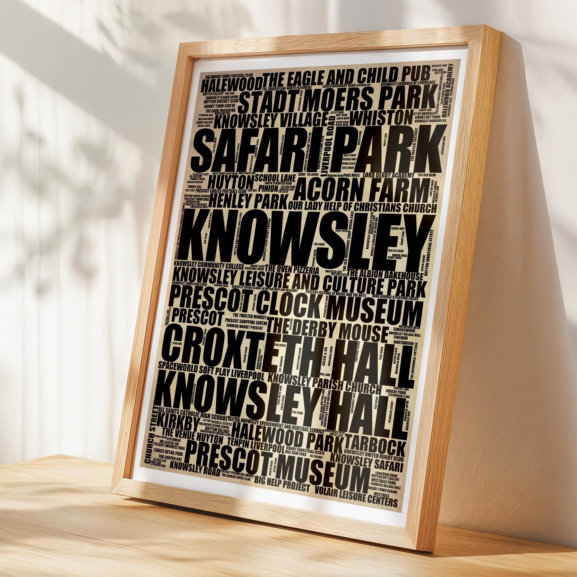 Knowsley - Premium Typographic Word Cloud Prints, Posters & Gifts