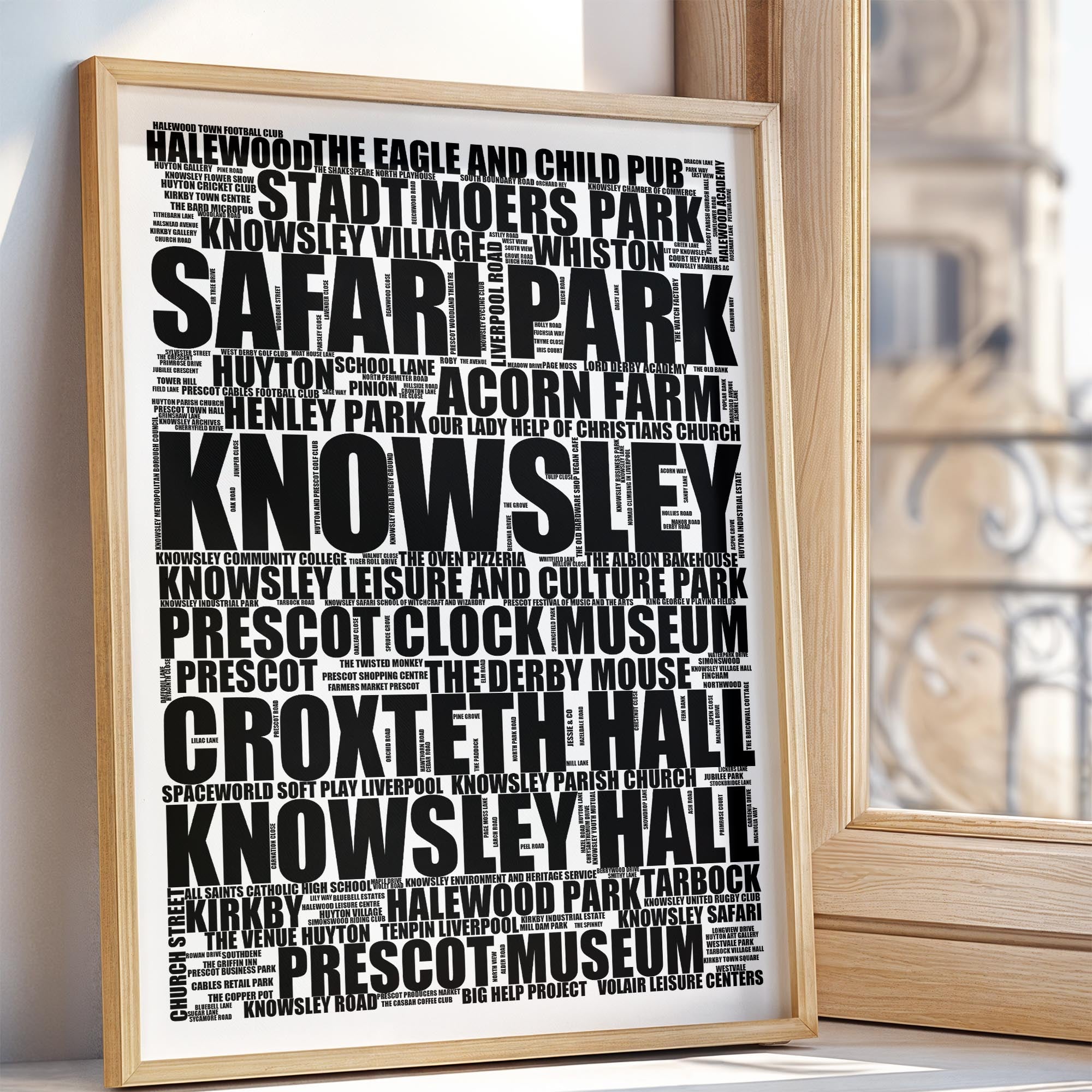 Knowsley - Premium Typographic Word Cloud Prints, Posters & Gifts