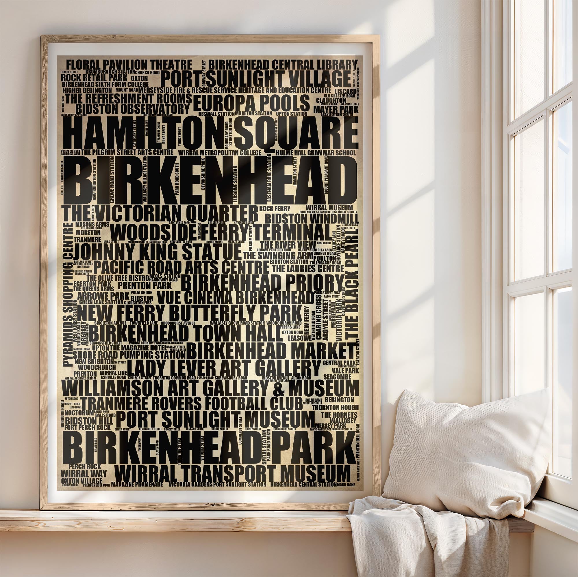 Birkenhead - Premium Typographic Word Cloud Prints, Posters & Gifts