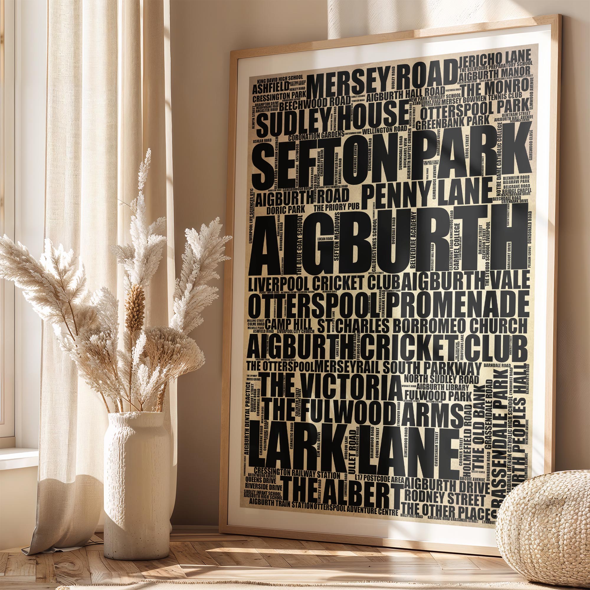 Aigburth - Premium Typographic Word Cloud Prints, Posters & Gifts