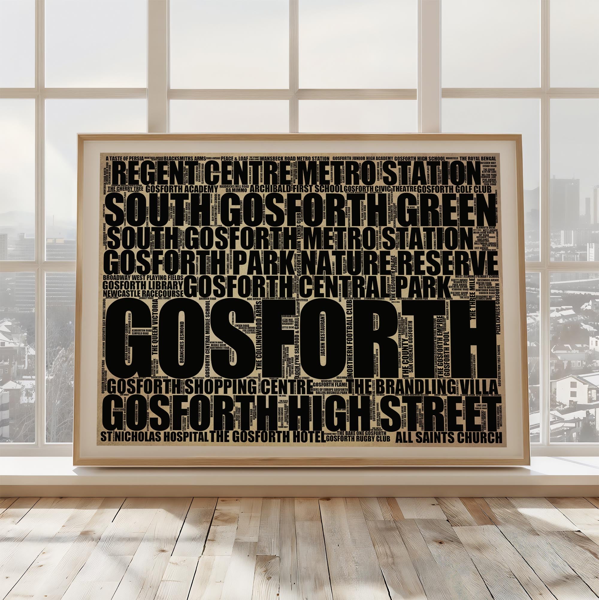 Gosforth - Premium Typographic Word Cloud Prints, Posters & Gifts