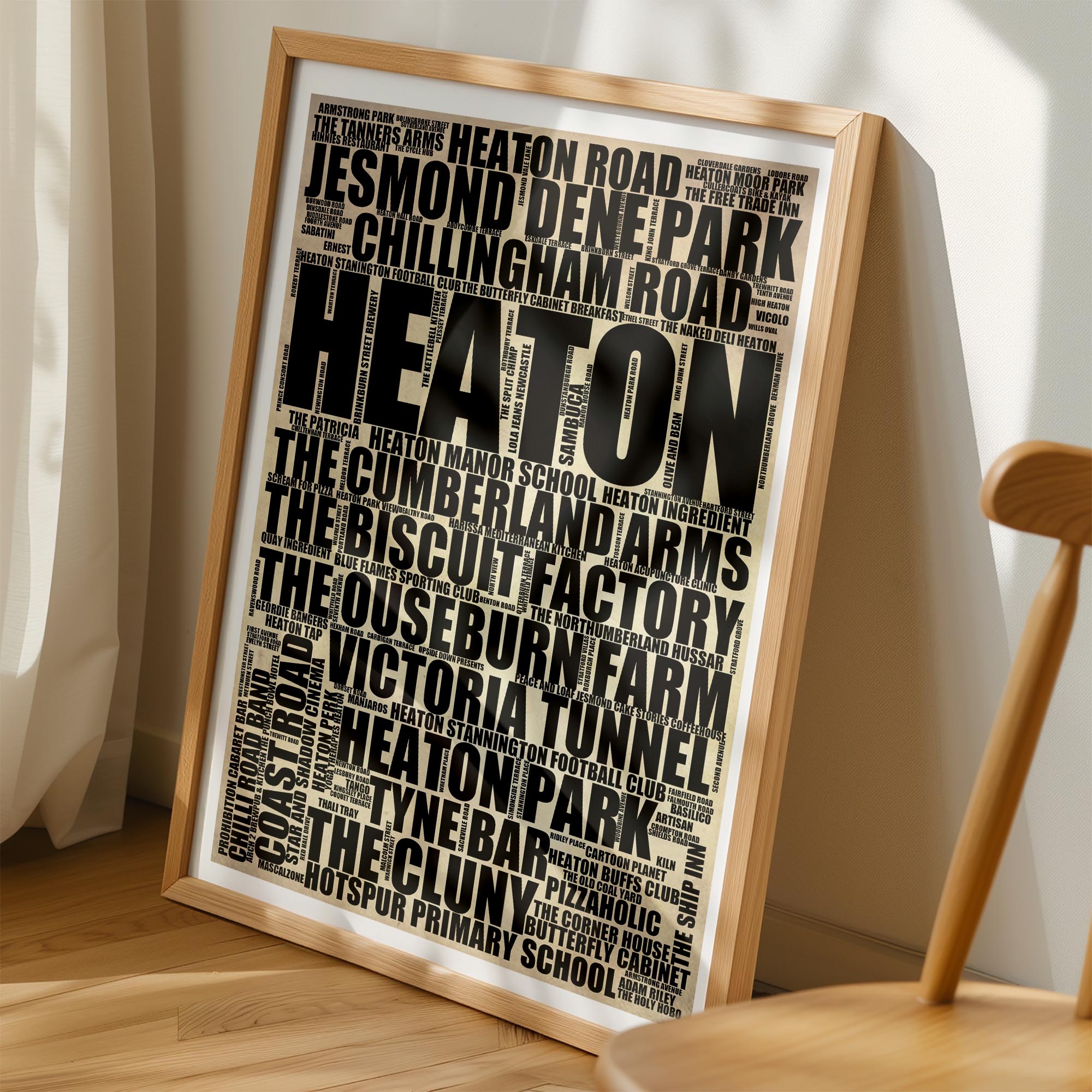 Heaton - Premium Typographic Word Cloud Prints, Posters & Gifts