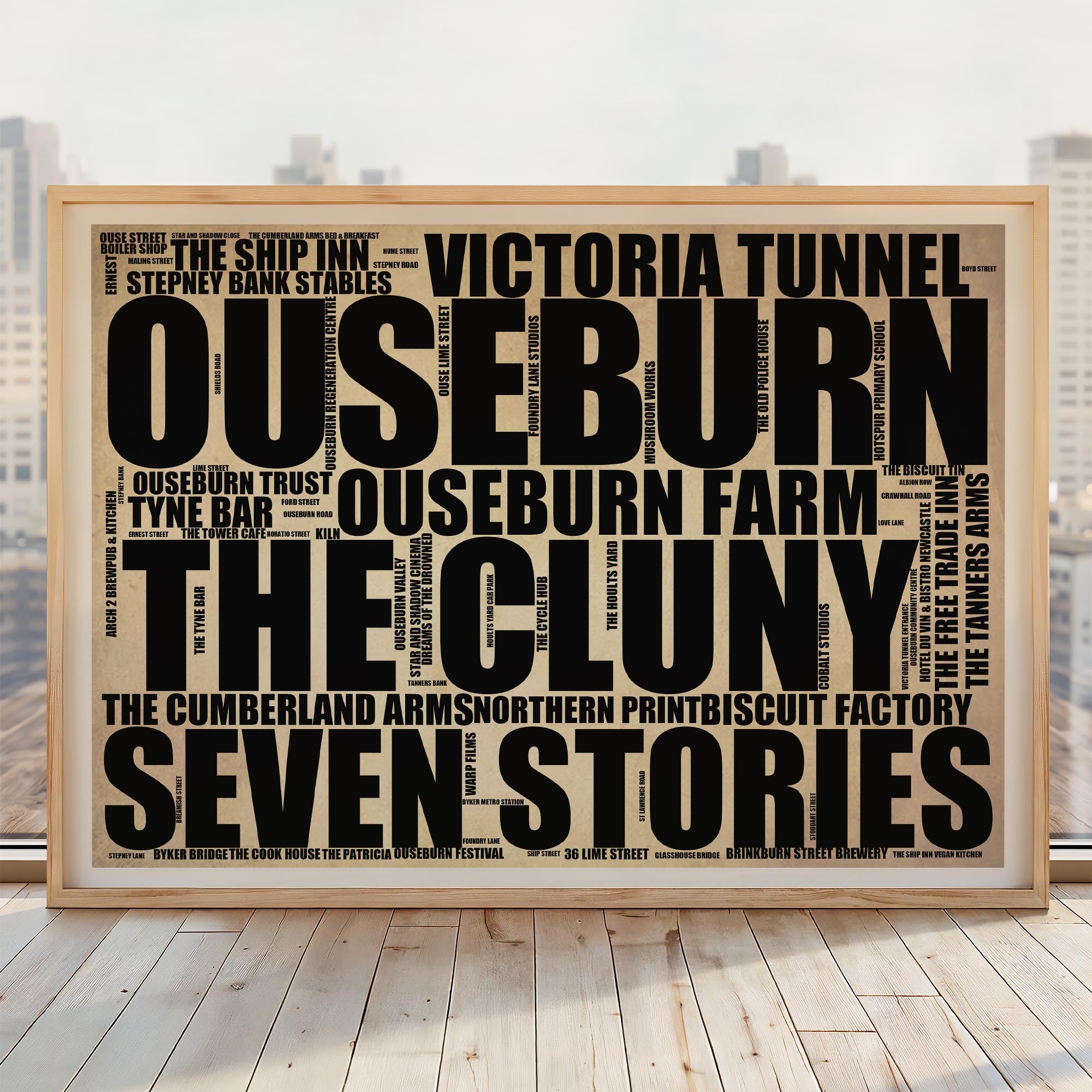 Ouseburn - Premium Typographic Word Cloud Prints, Posters & Gifts