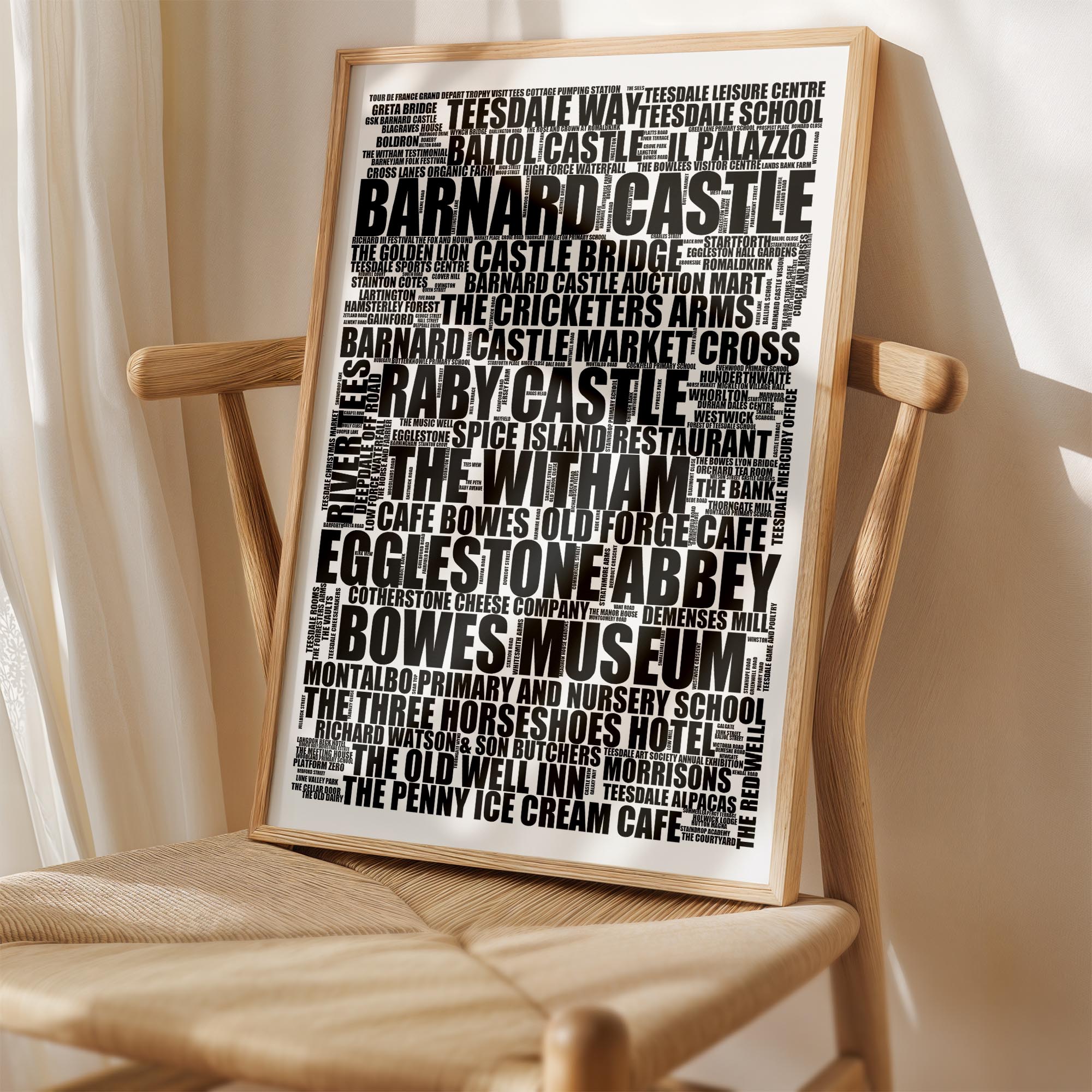 Barnard Castle - Premium Typographic Word Cloud Prints, Posters & Gifts