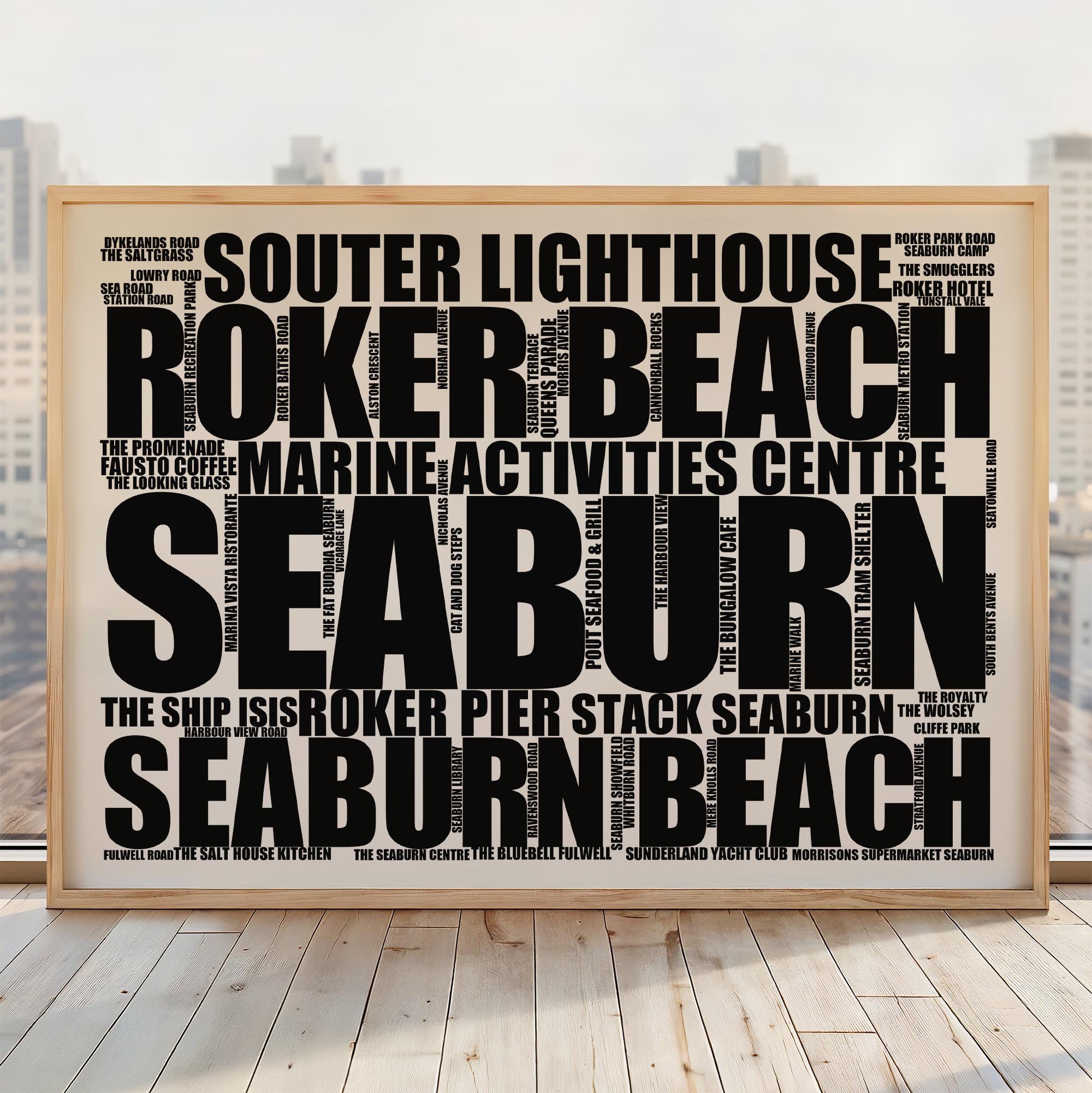 Seaburn - Premium Typographic Word Cloud Prints, Posters & Gifts