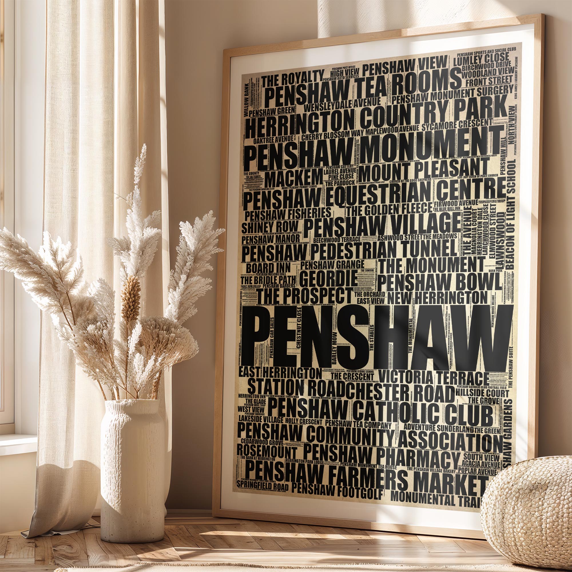 Penshaw - Premium Typographic Word Cloud Prints, Posters & Gifts