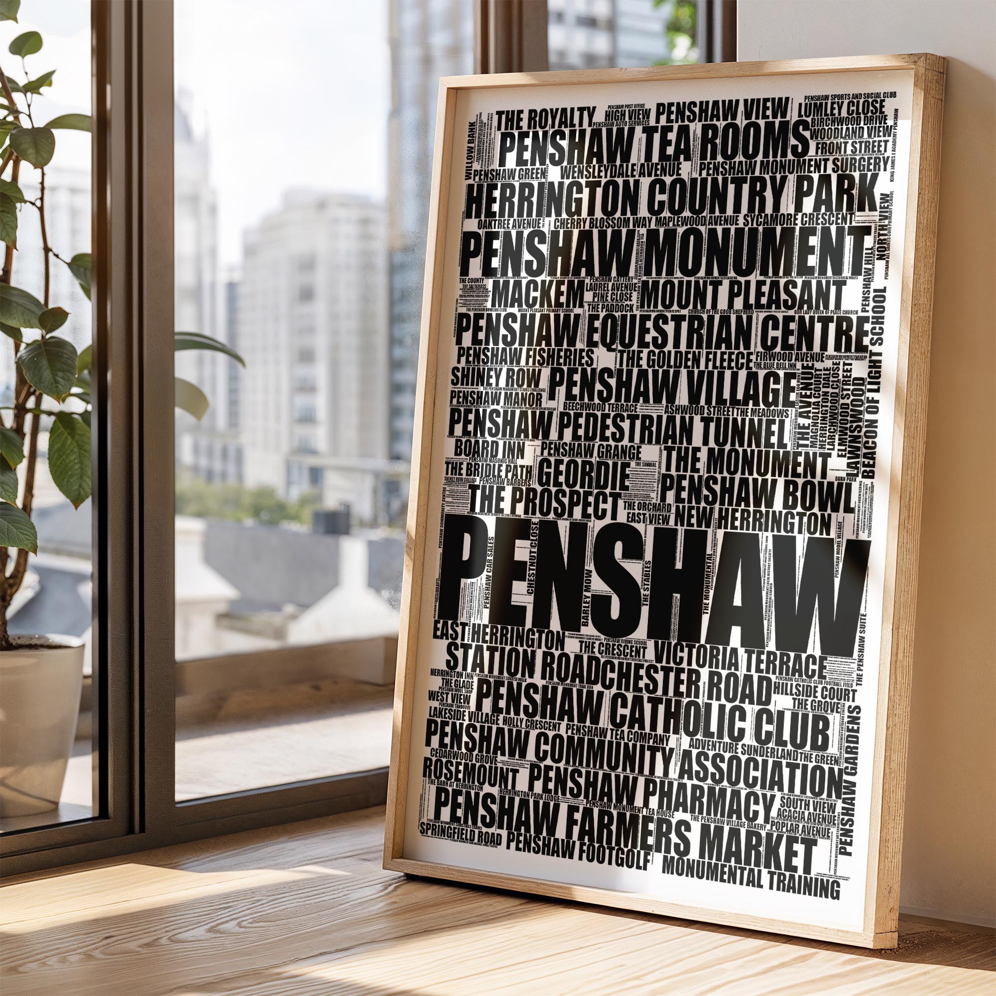 Penshaw - Premium Typographic Word Cloud Prints, Posters & Gifts