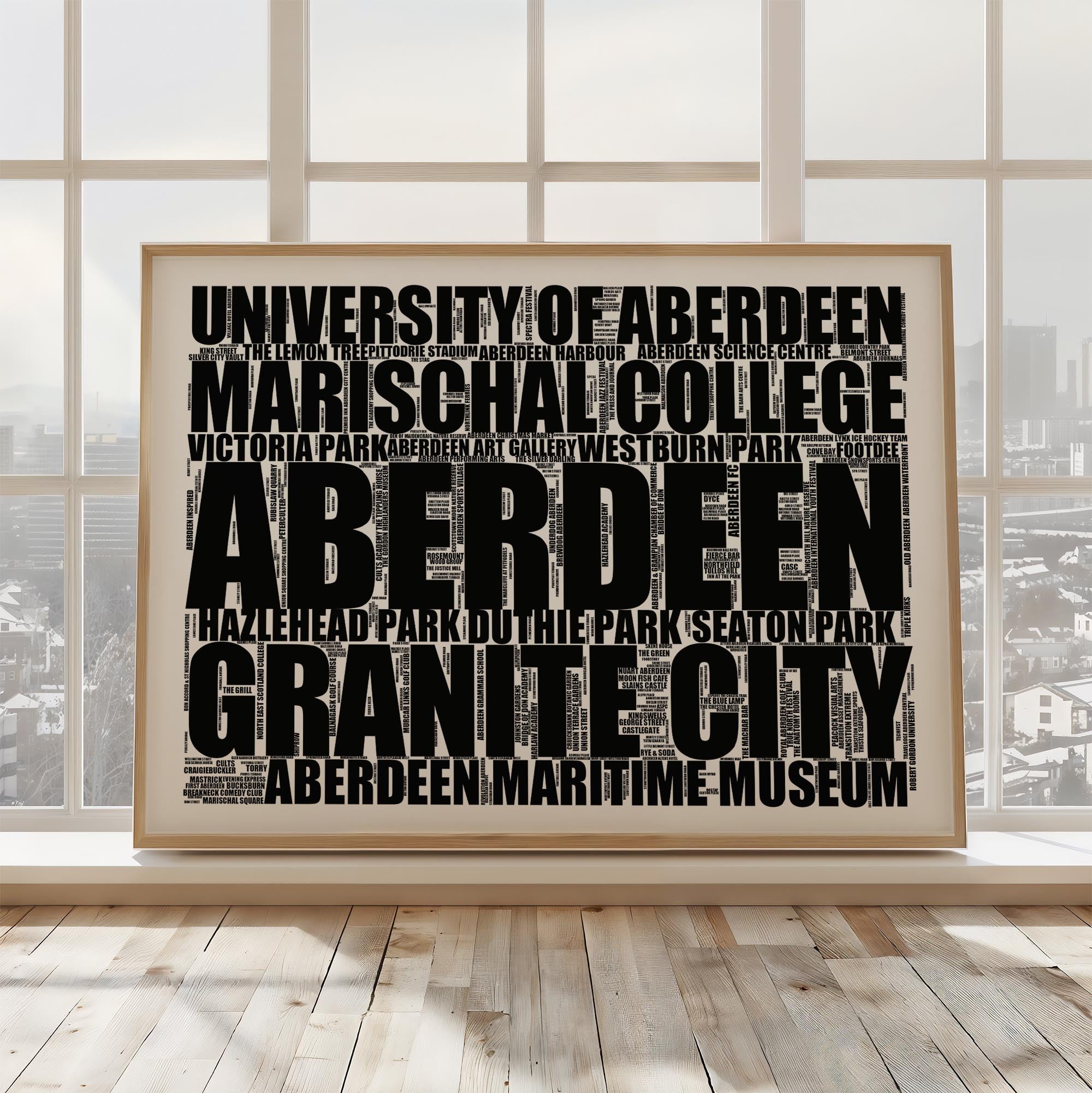 Aberdeen - Premium Typographic Word Cloud Prints, Posters & Gifts