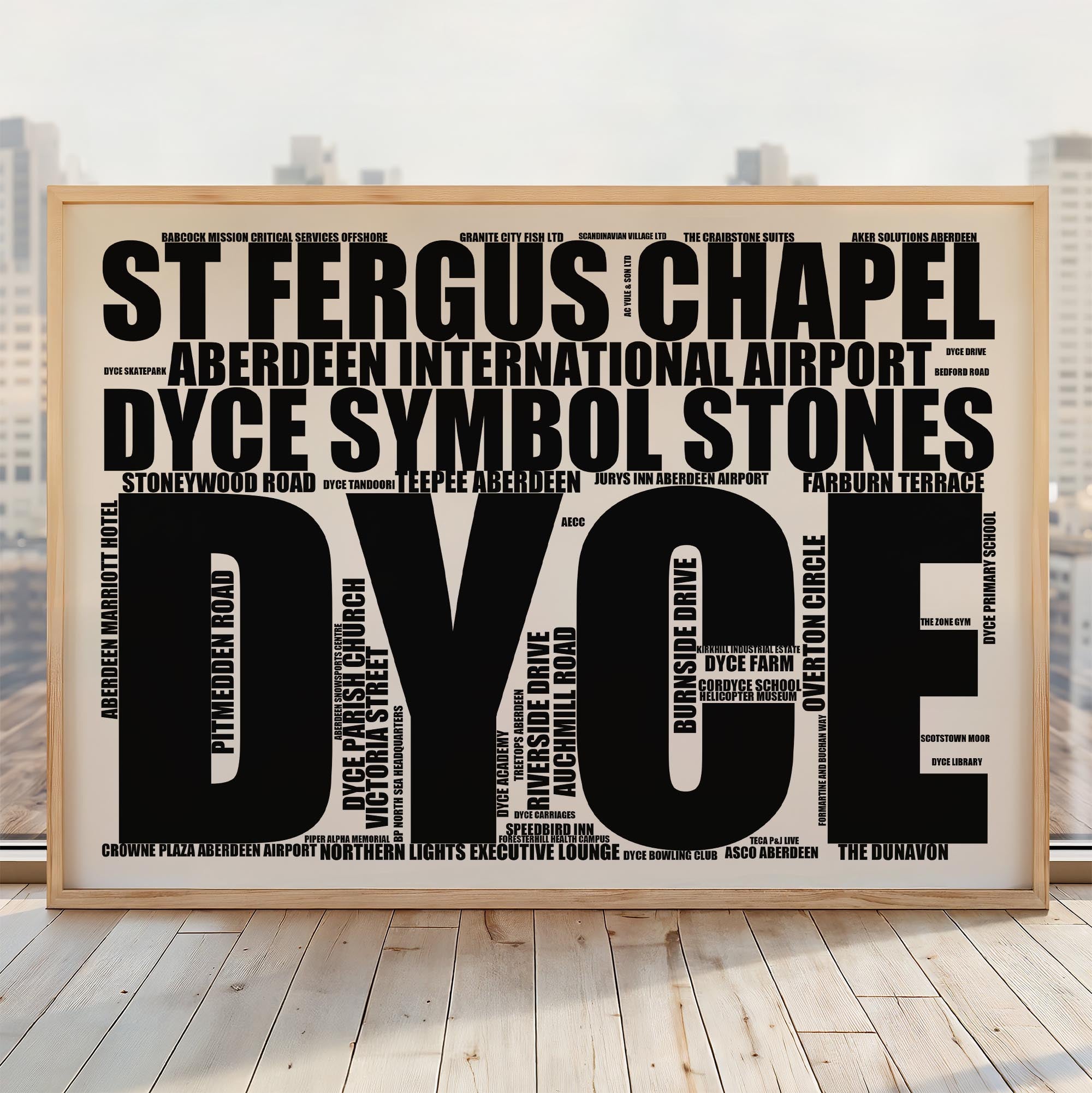 Dyce - Premium Typographic Word Cloud Prints, Posters & Gifts
