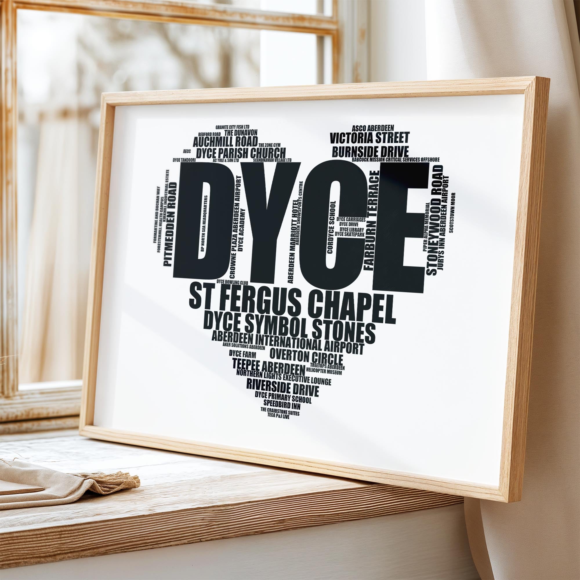 Dyce - Premium Typographic Word Cloud Prints, Posters & Gifts