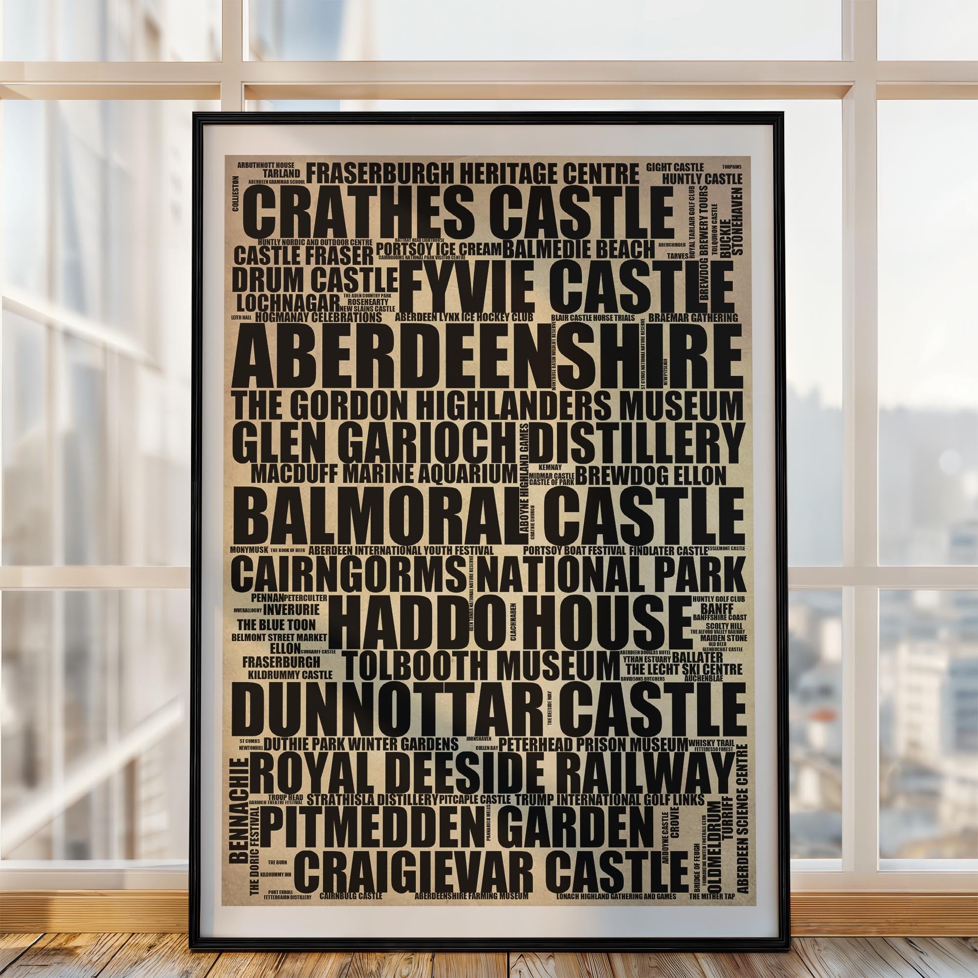 Aberdeenshire - Premium Typographic Word Cloud Prints, Posters & Gifts