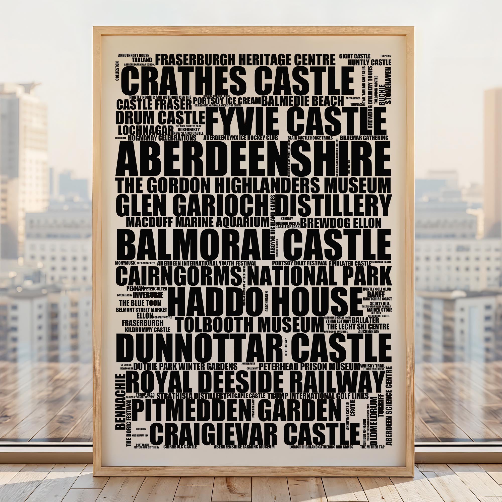 Aberdeenshire - Premium Typographic Word Cloud Prints, Posters & Gifts