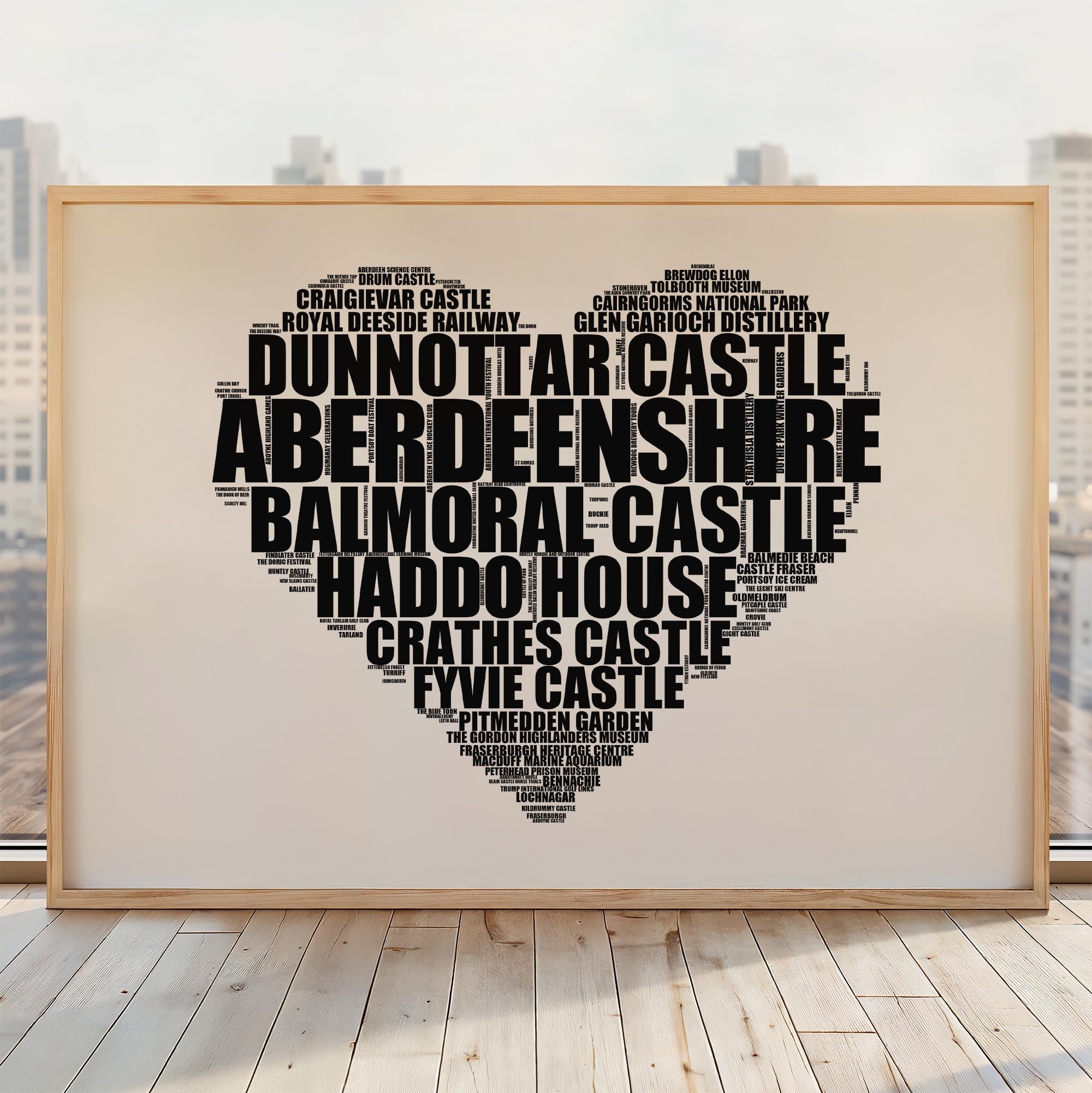 Aberdeenshire - Premium Typographic Word Cloud Prints, Posters & Gifts