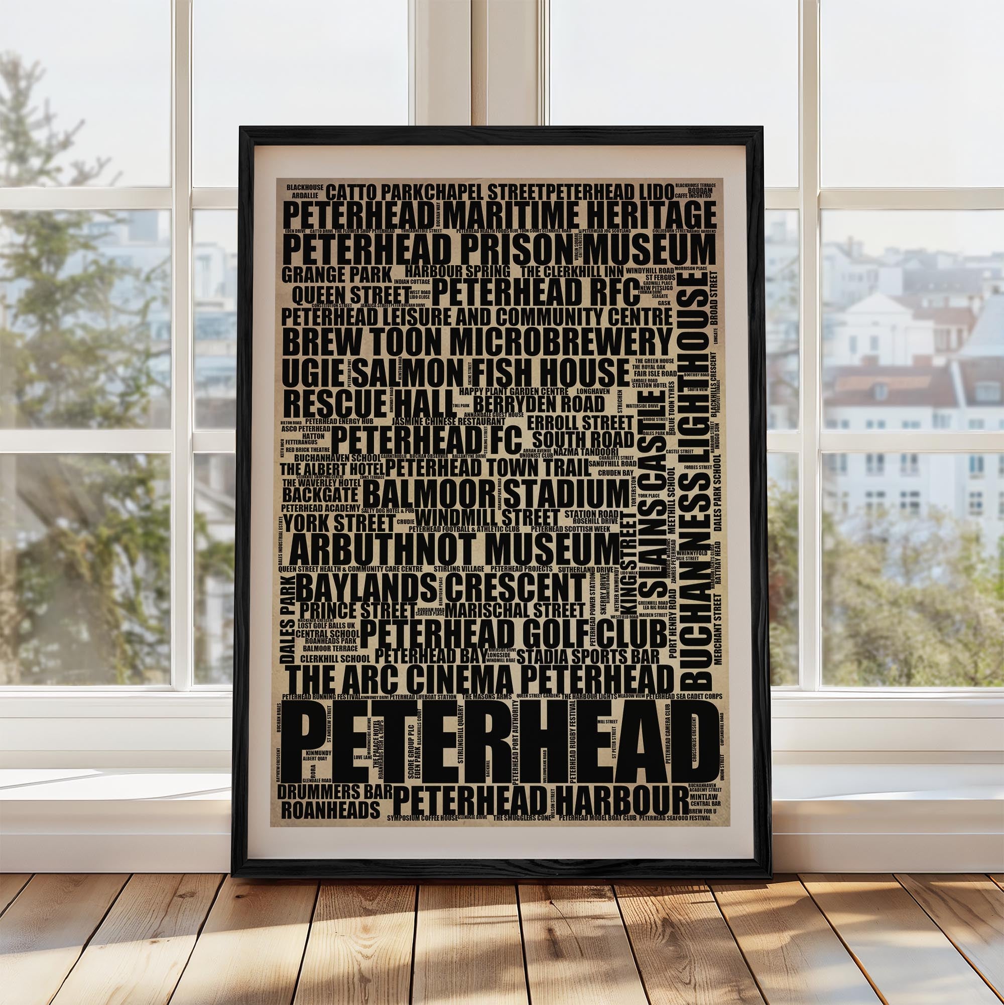 Peterhead - Premium Typographic Word Cloud Prints, Posters & Gifts