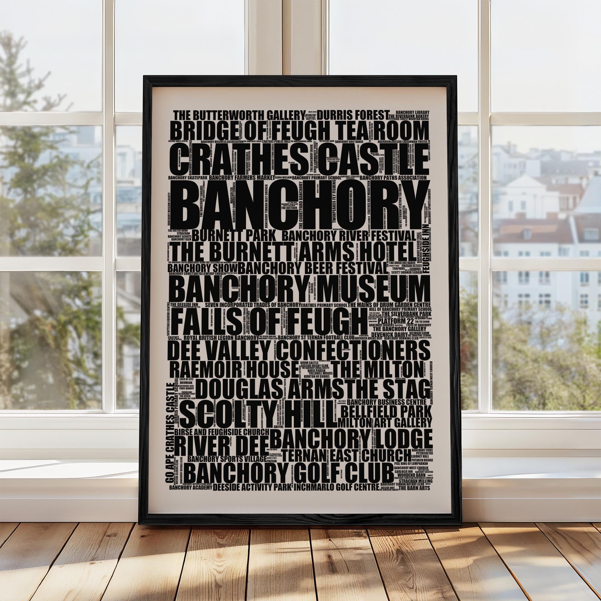 Banchory - Premium Typographic Word Cloud Prints, Posters & Gifts