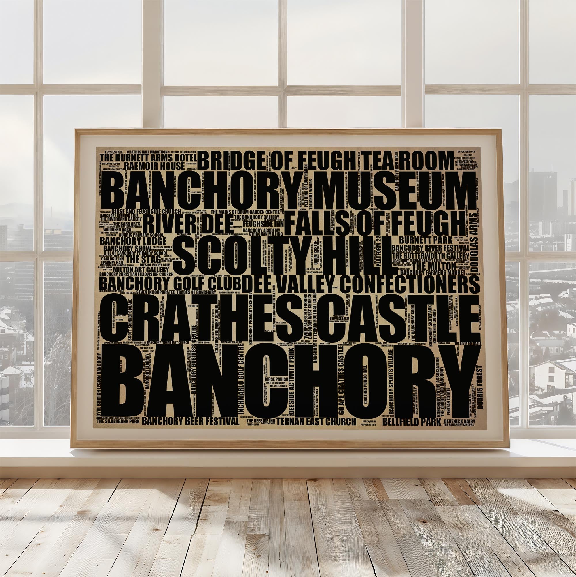 Banchory - Premium Typographic Word Cloud Prints, Posters & Gifts