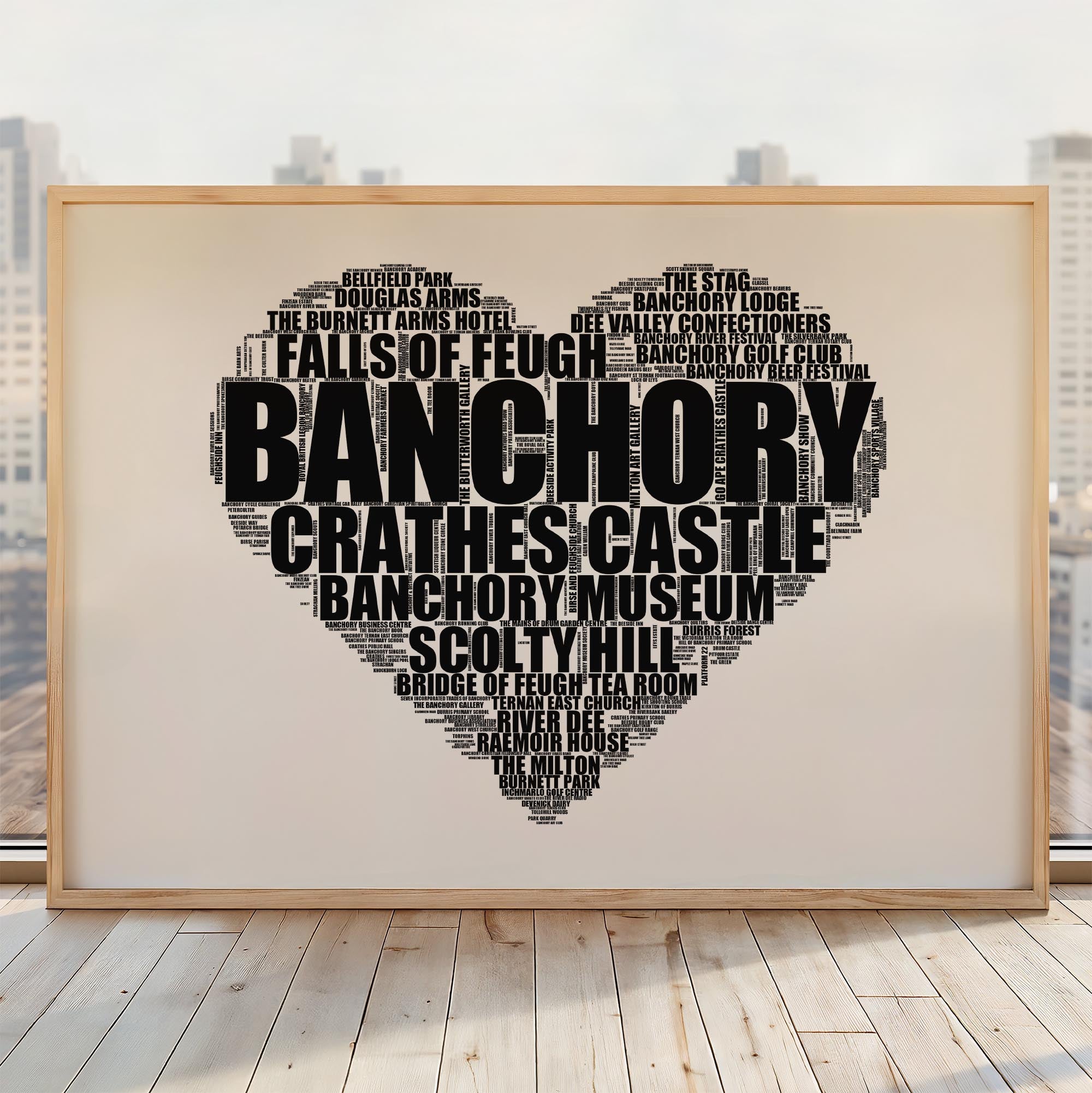 Banchory - Premium Typographic Word Cloud Prints, Posters & Gifts