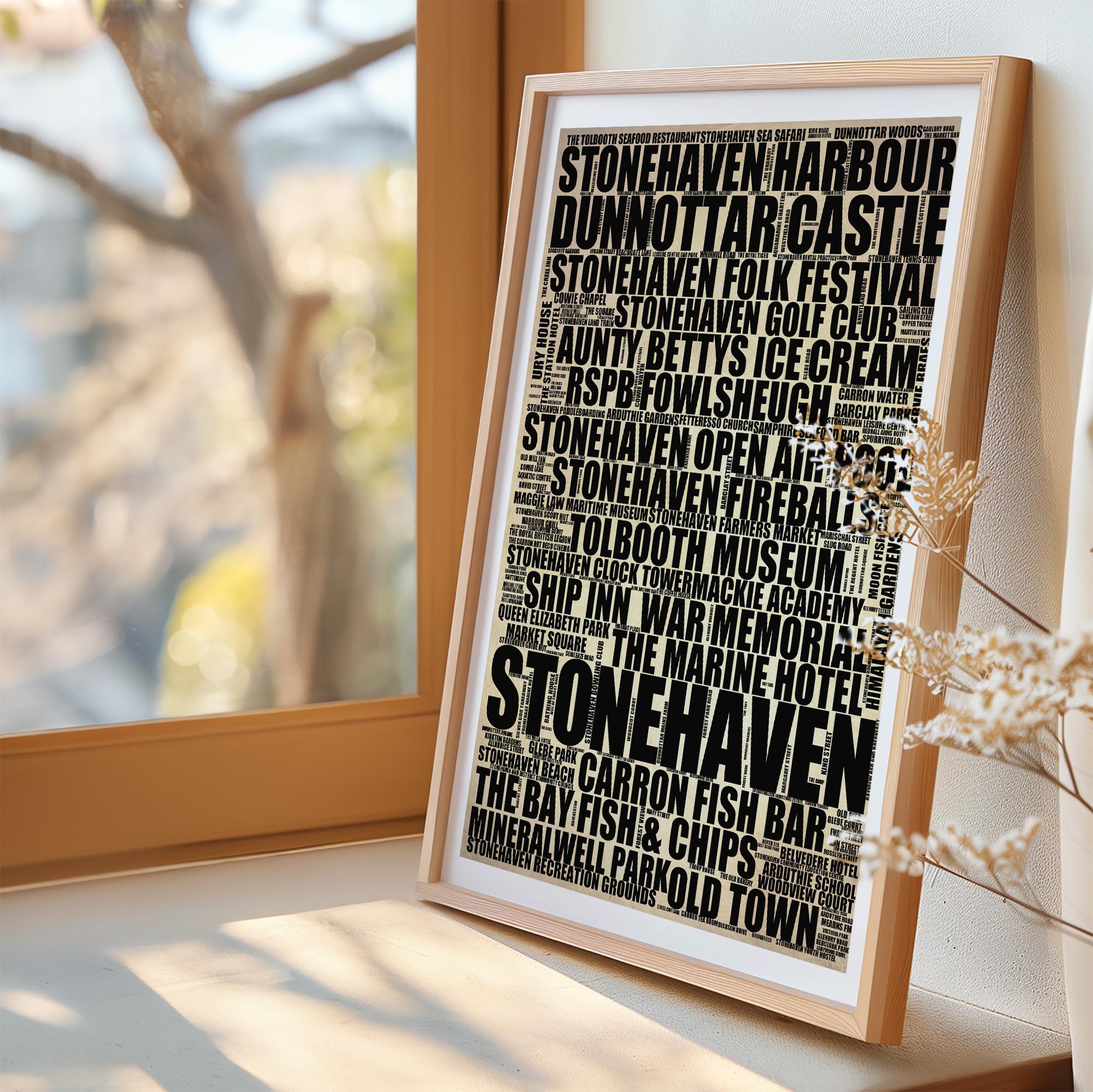 Stonehaven - Premium Typographic Word Cloud Prints, Posters & Gifts