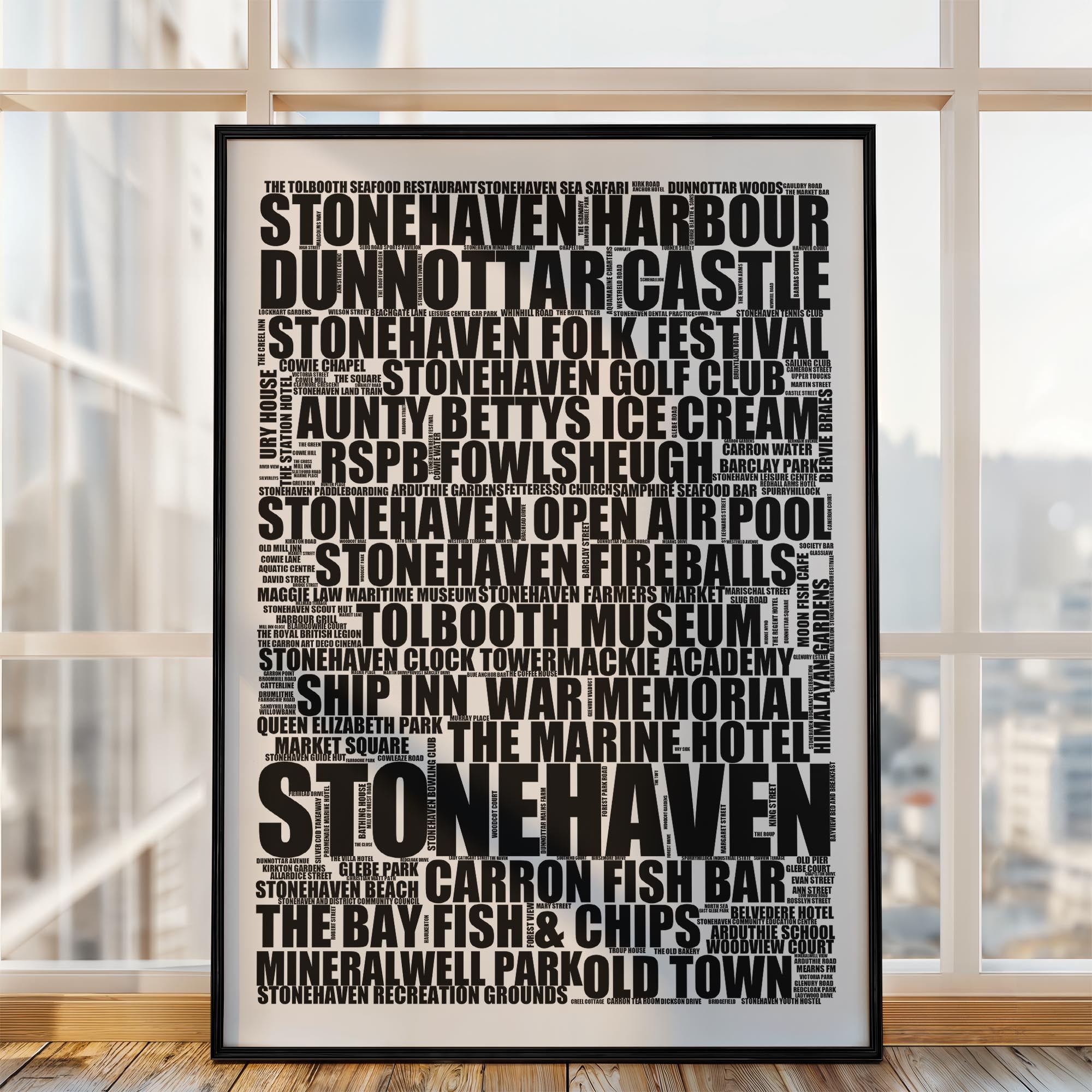 Stonehaven - Premium Typographic Word Cloud Prints, Posters & Gifts