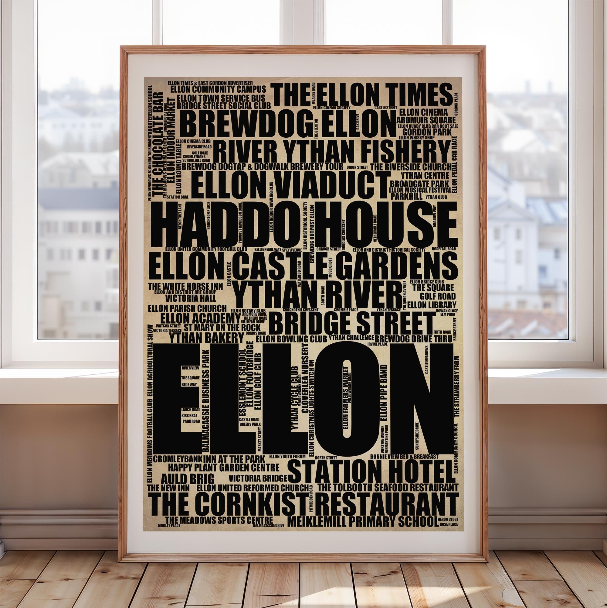 Ellon - Premium Typographic Word Cloud Prints, Posters & Gifts