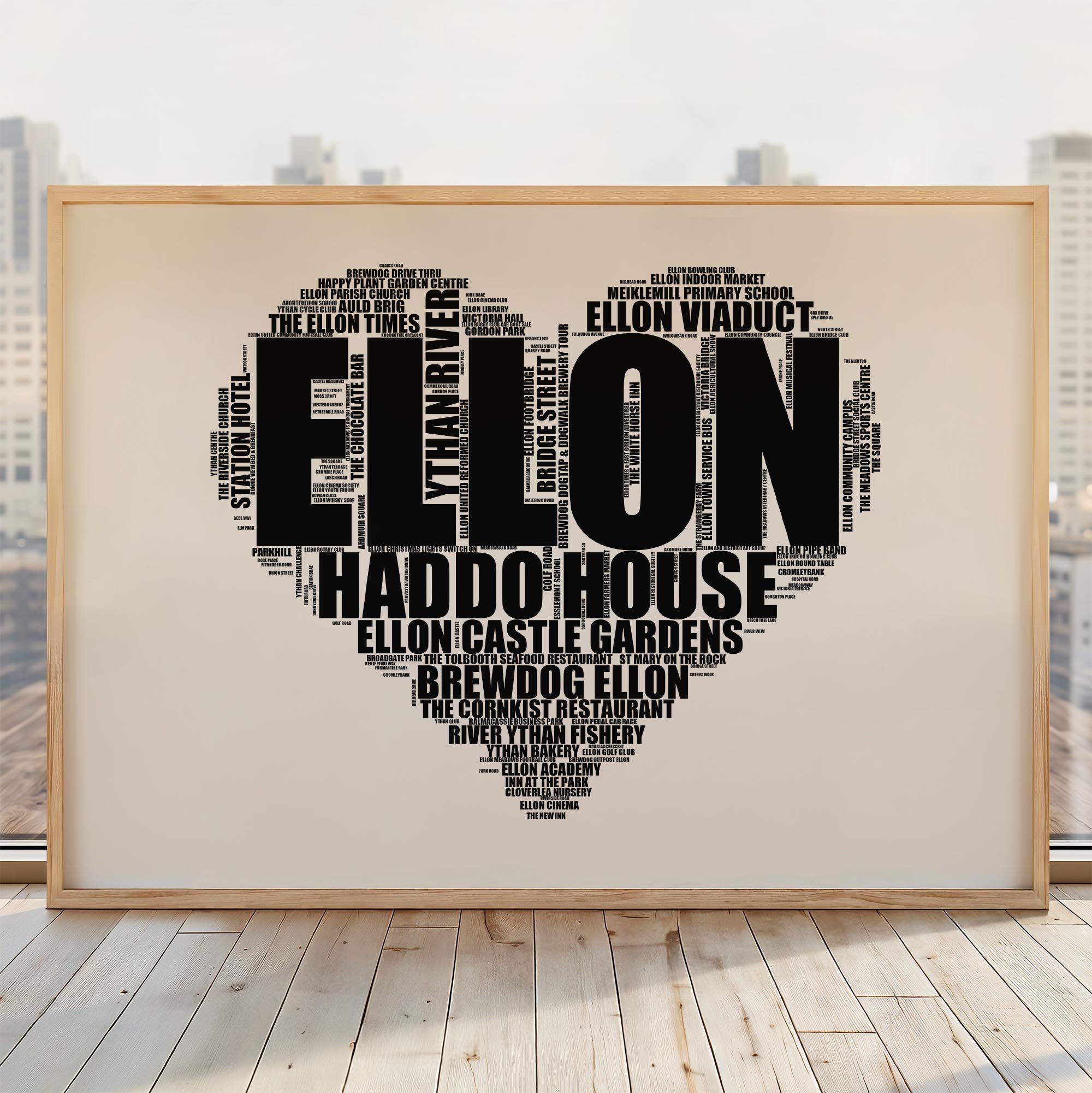 Ellon - Premium Typographic Word Cloud Prints, Posters & Gifts