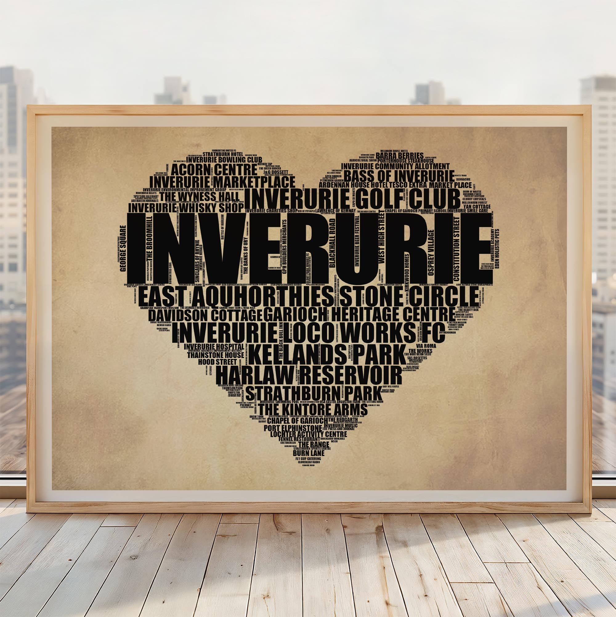 Inverurie - Premium Typographic Word Cloud Prints, Posters & Gifts